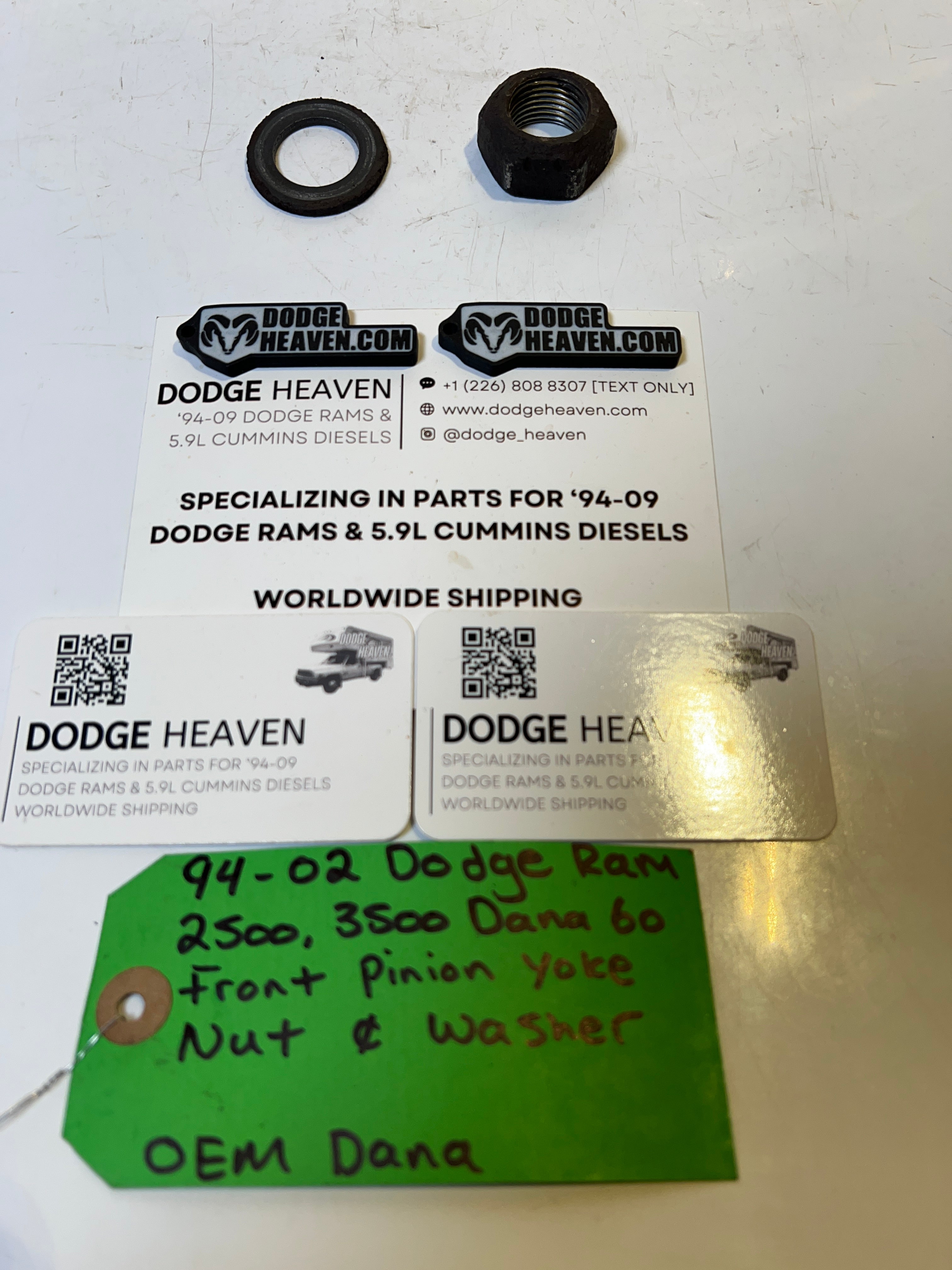 1994-2002 Dodge Ram 2500 3500 Dana 60 Front Pinion Yoke Nut & Washer