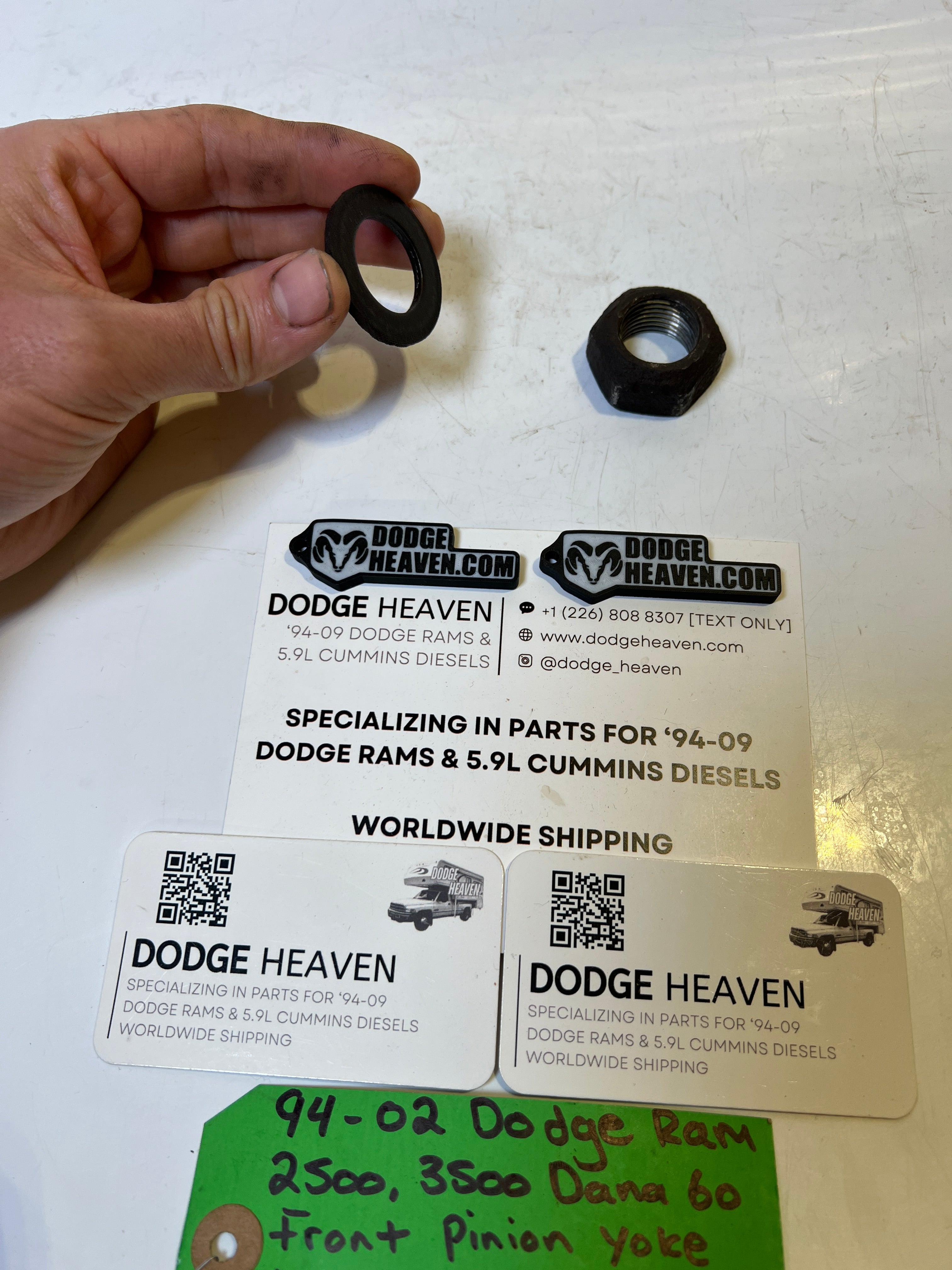 1994-2002 Dodge Ram 2500 3500 Dana 60 Front Pinion Yoke Nut & Washer