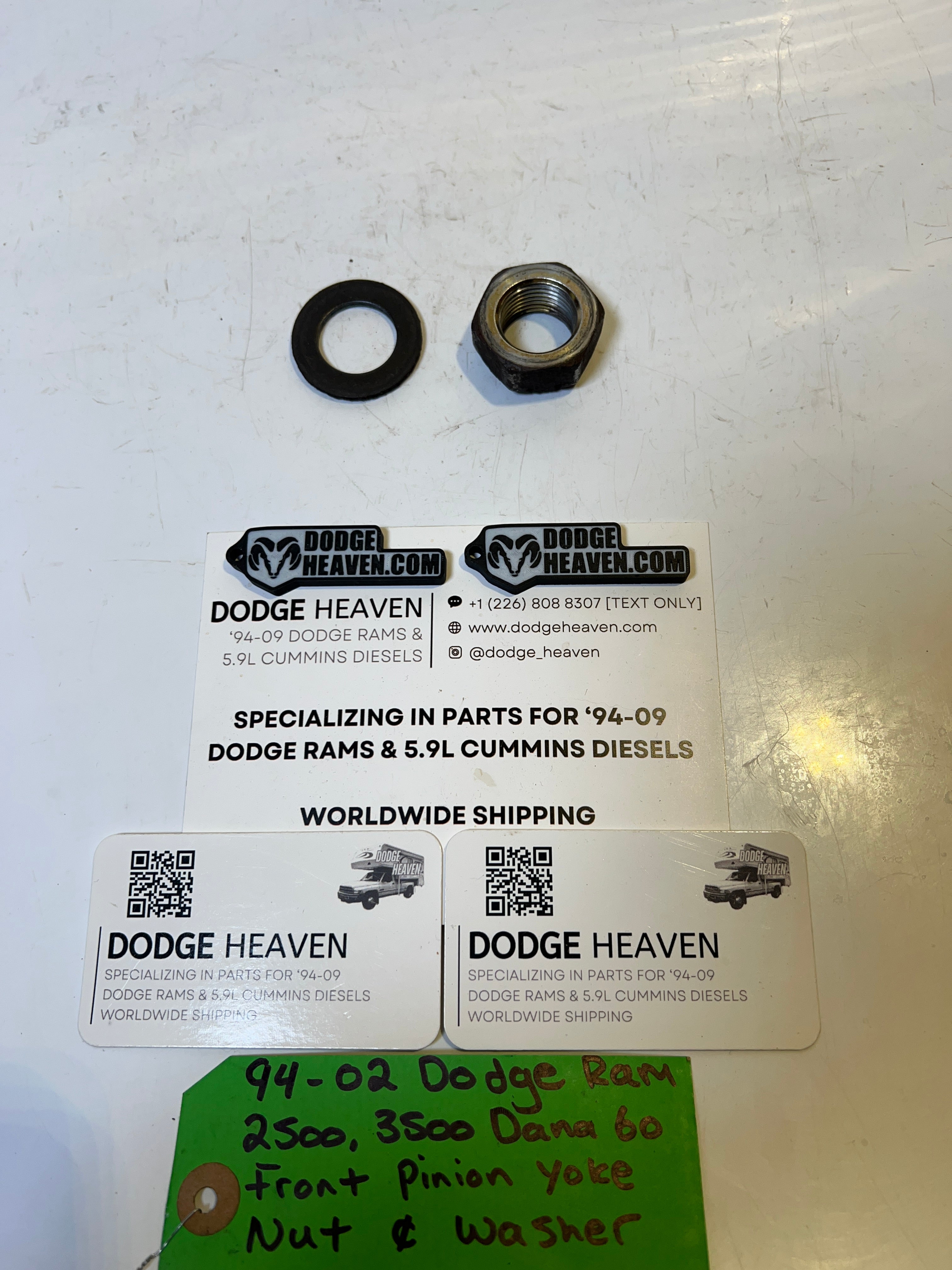 1994-2002 Dodge Ram 2500 3500 Dana 60 Front Pinion Yoke Nut & Washer