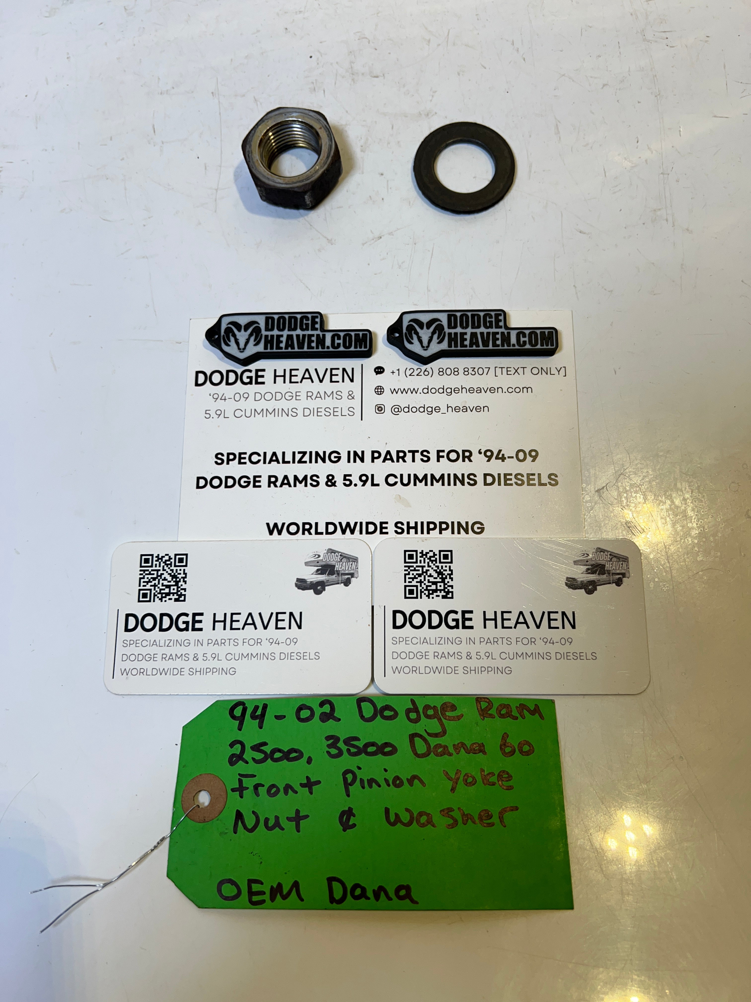 1994-2002 Dodge Ram 2500 3500 Dana 60 Front Pinion Yoke Nut & Washer