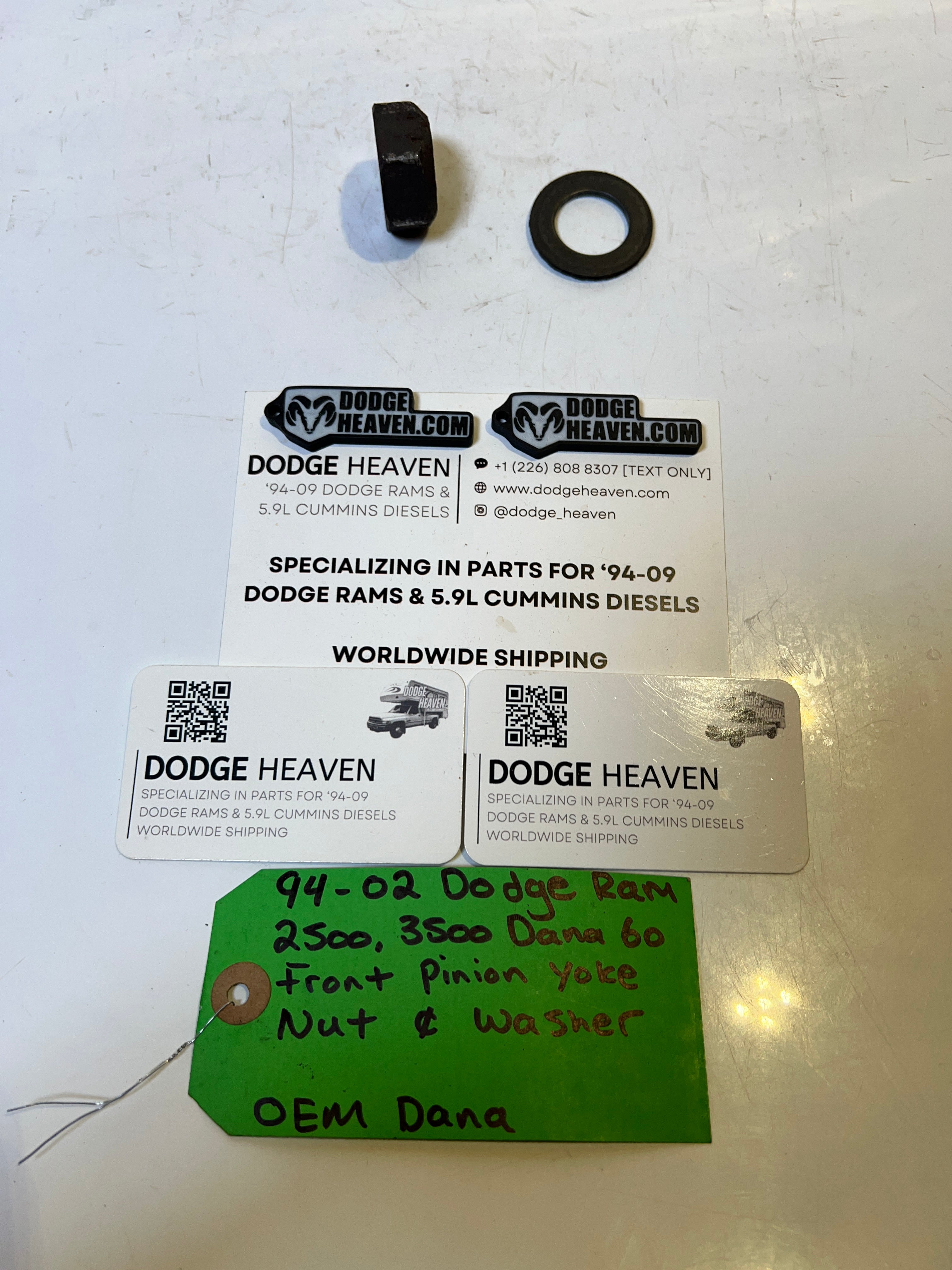 1994-2002 Dodge Ram 2500 3500 Dana 60 Front Pinion Yoke Nut & Washer