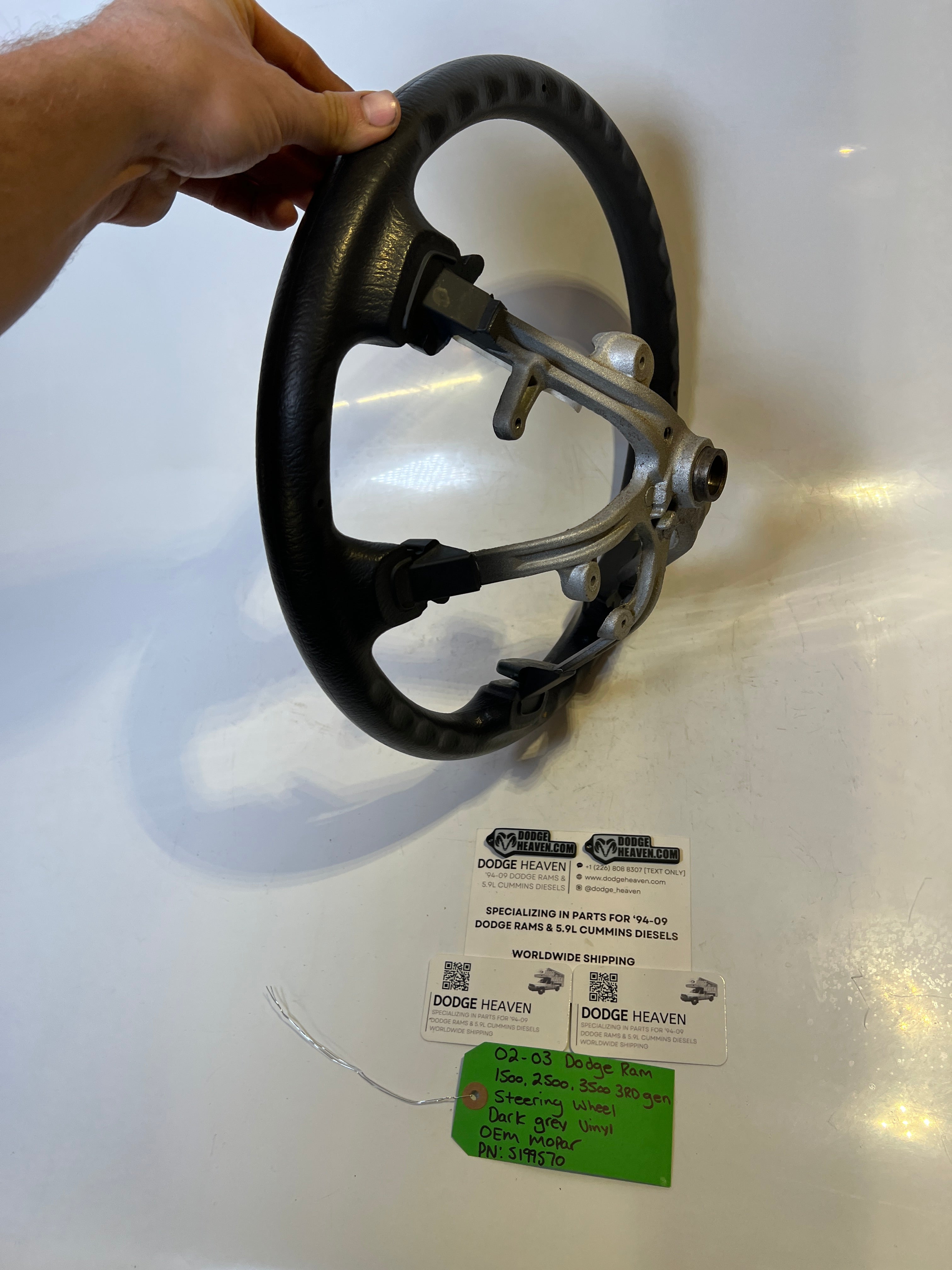2002-2003 Dodge Ram 1500-3500 Steering Wheel Dark Grey Vinyl