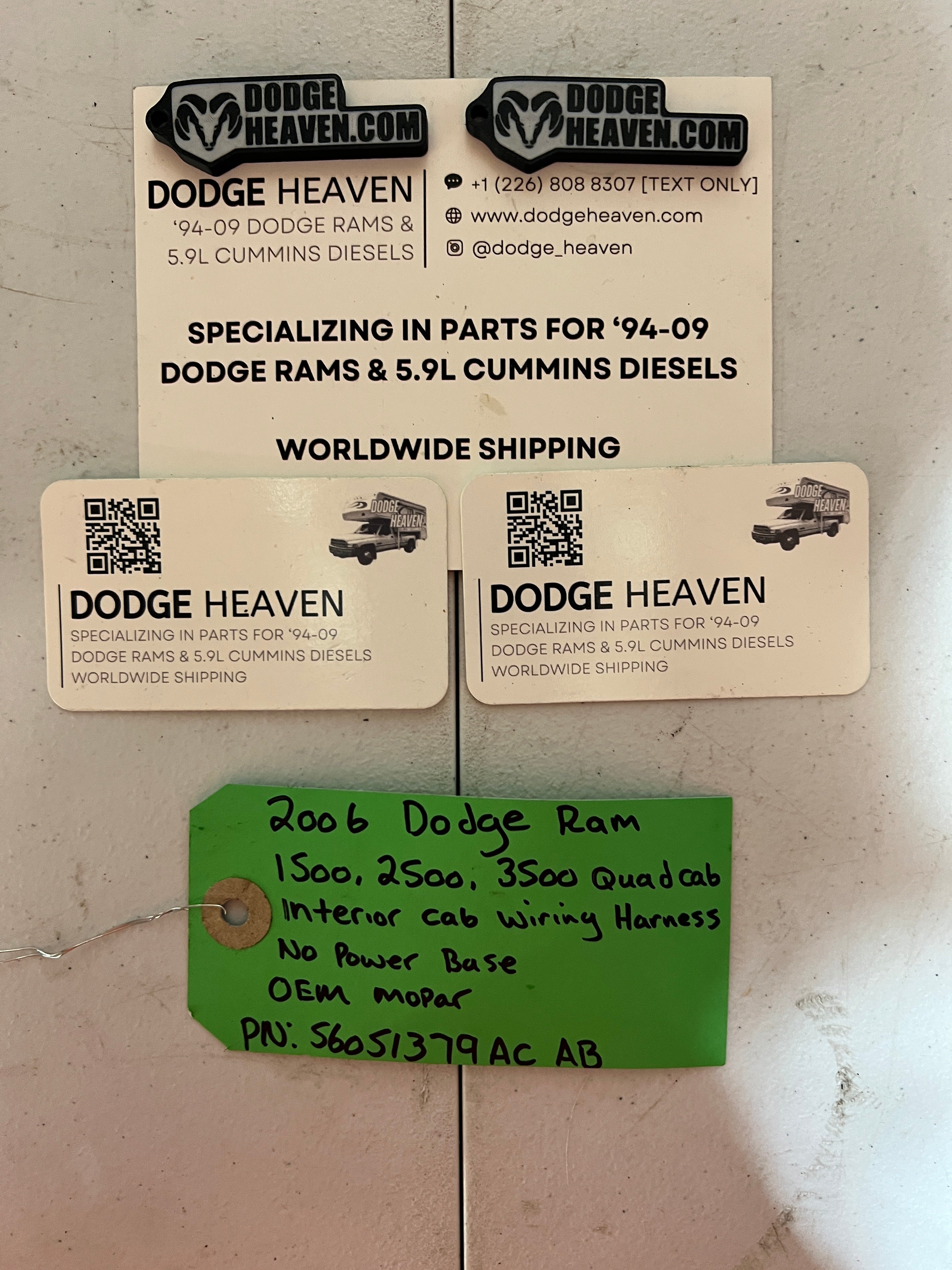 2006-2006 Dodge Ram 1500-3500 Quad Cab Interior Cab Wiring Harness