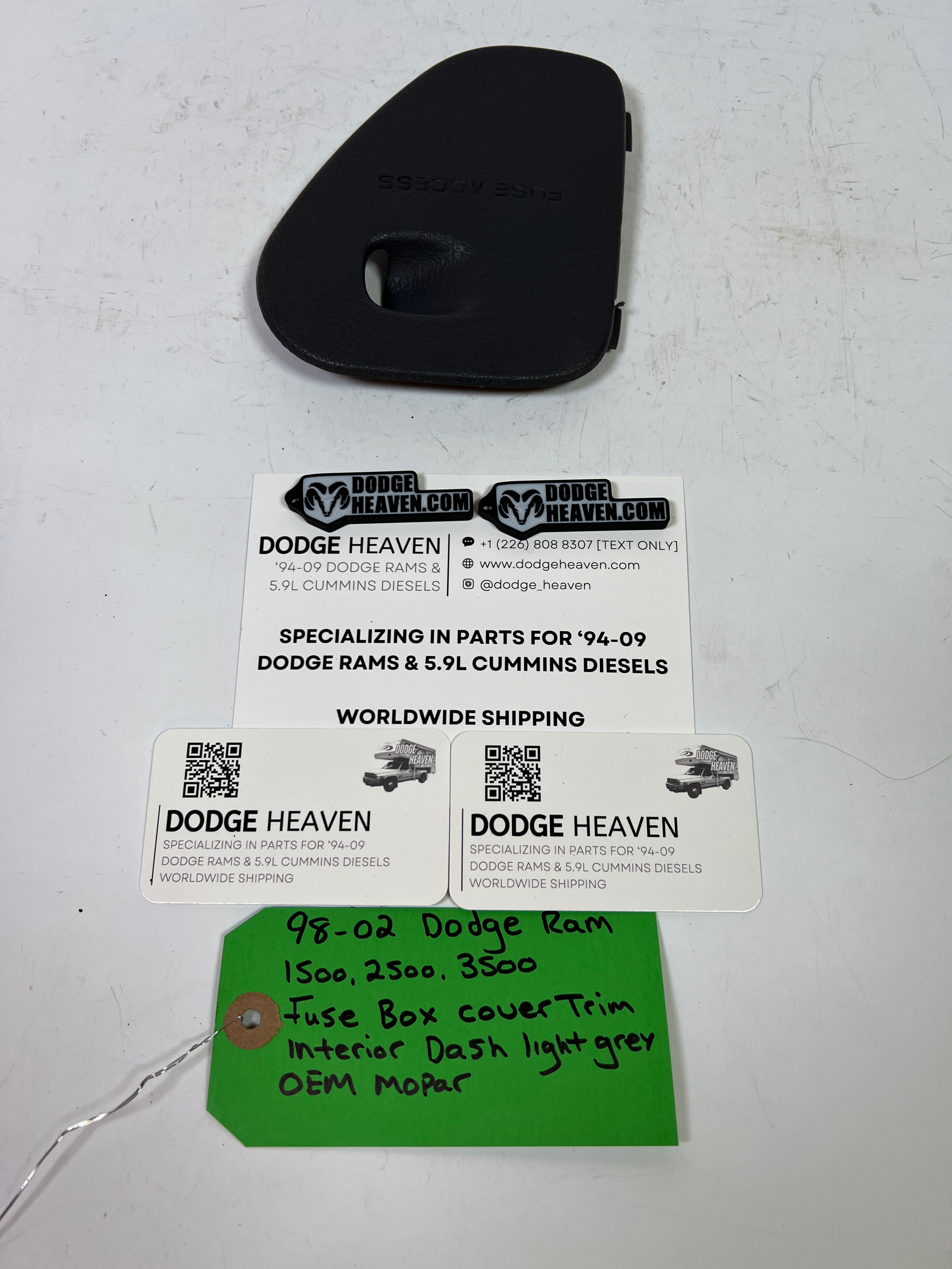 1998-2002 Dodge Ram 1500-3500 Interior Dash Fuse Box Cover Trim Light Grey
