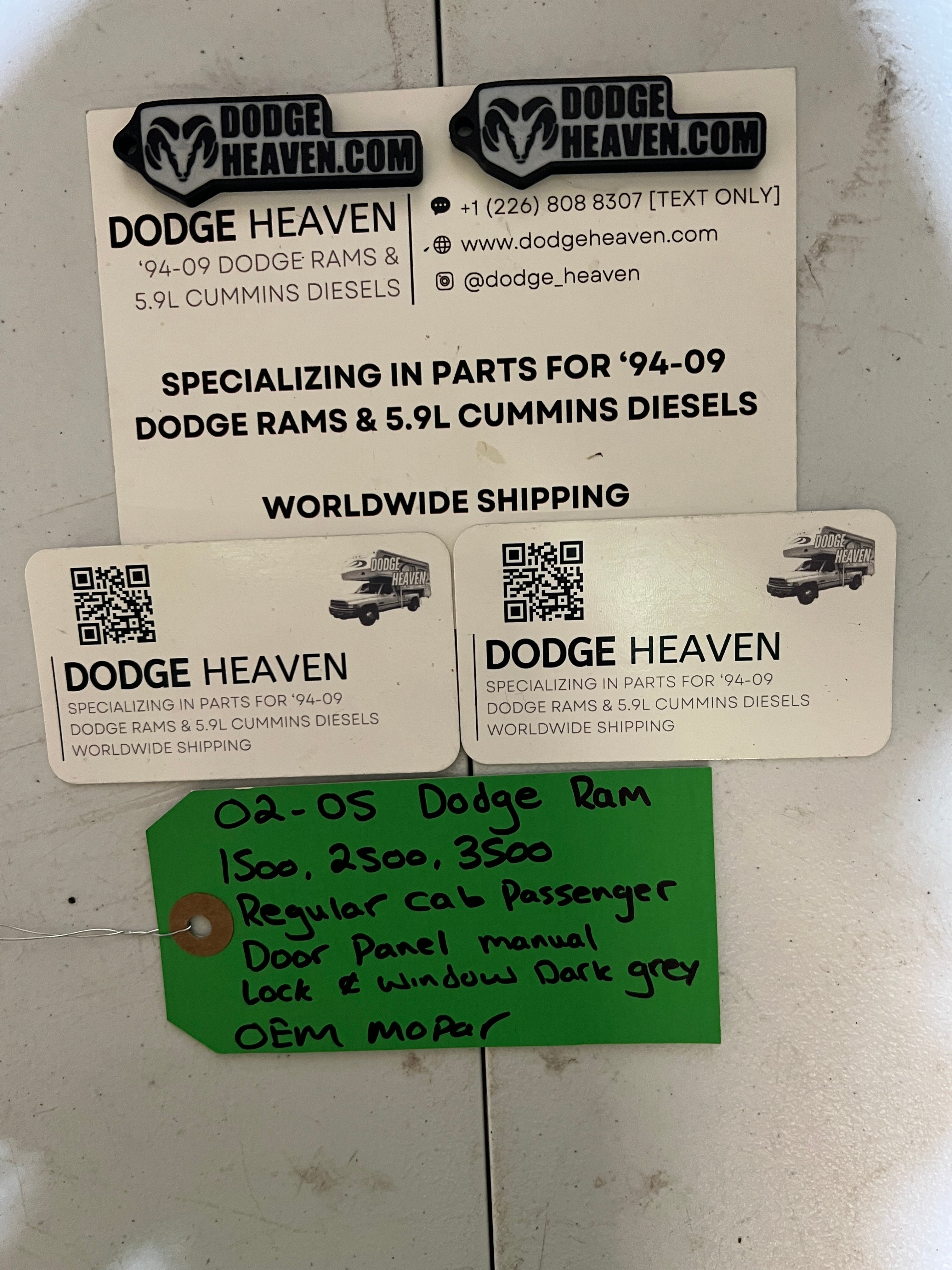 2002-2005 Dodge Ram 1500-3500 Regular Cab Driver Door Panel Manual Window
