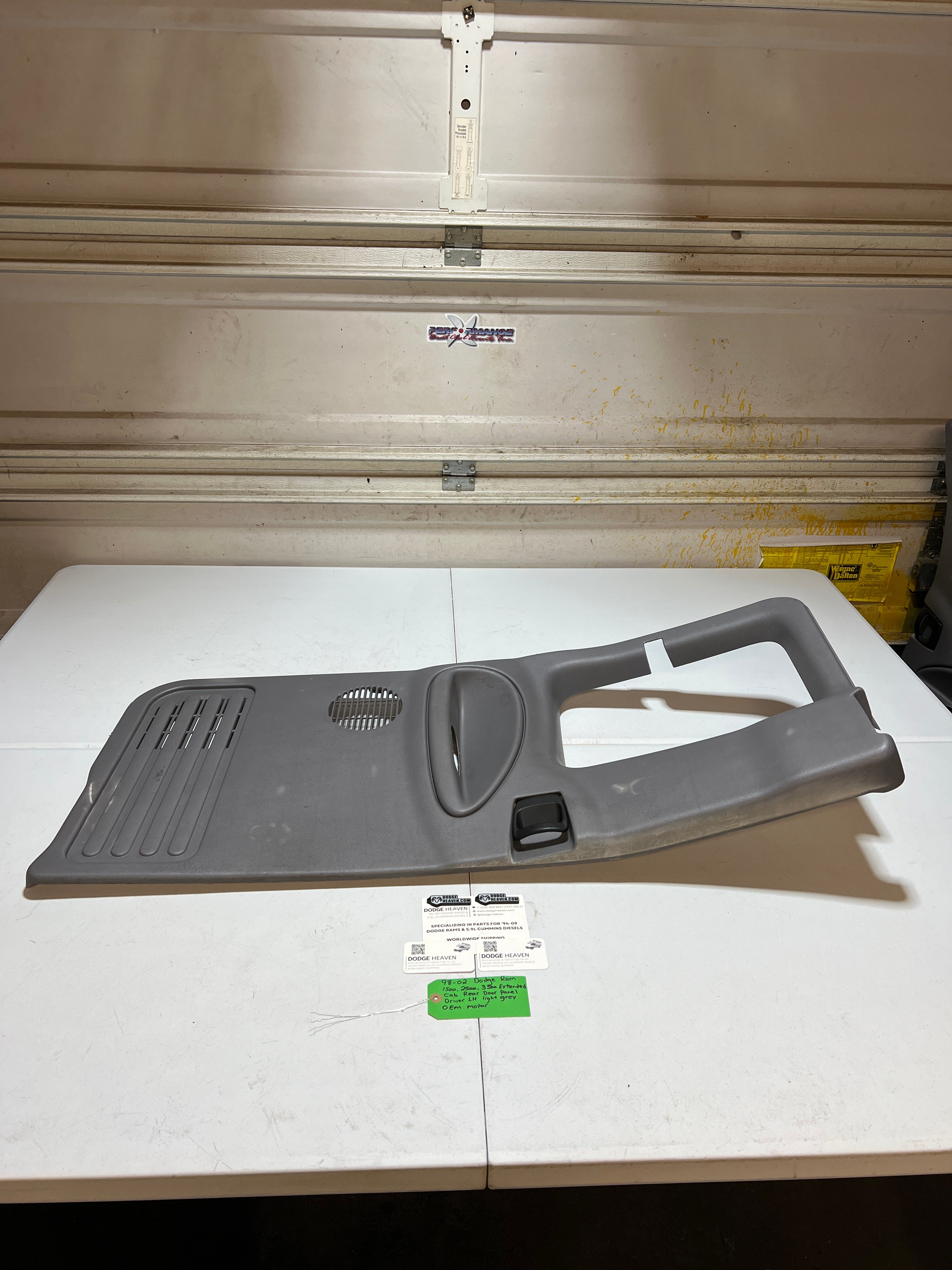 1998-2002 Dodge Ram 1500-3500 Ext Cab Driver Rear Door Panel Light Grey