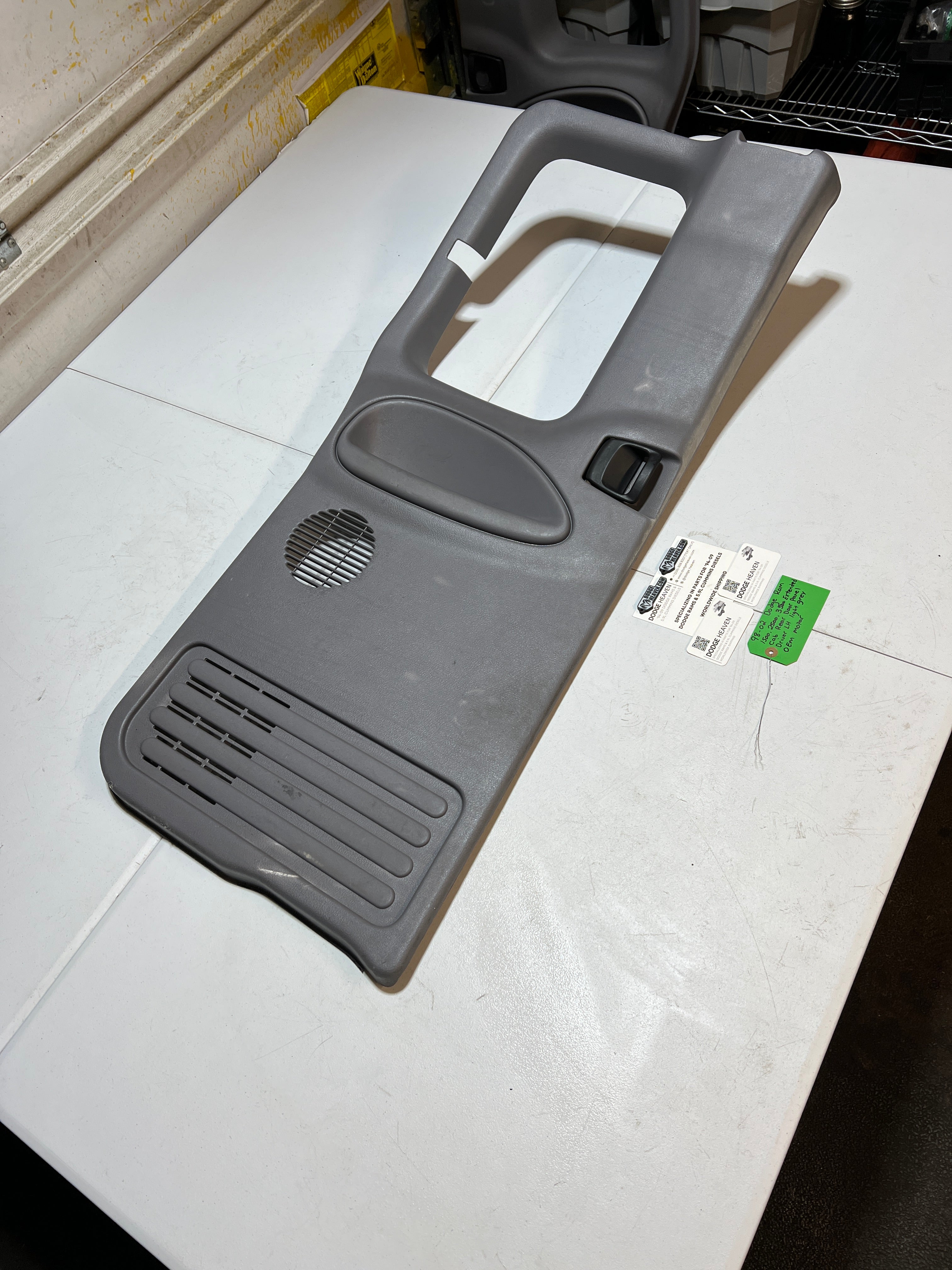 1998-2002 Dodge Ram 1500-3500 Ext Cab Driver Rear Door Panel Light Grey