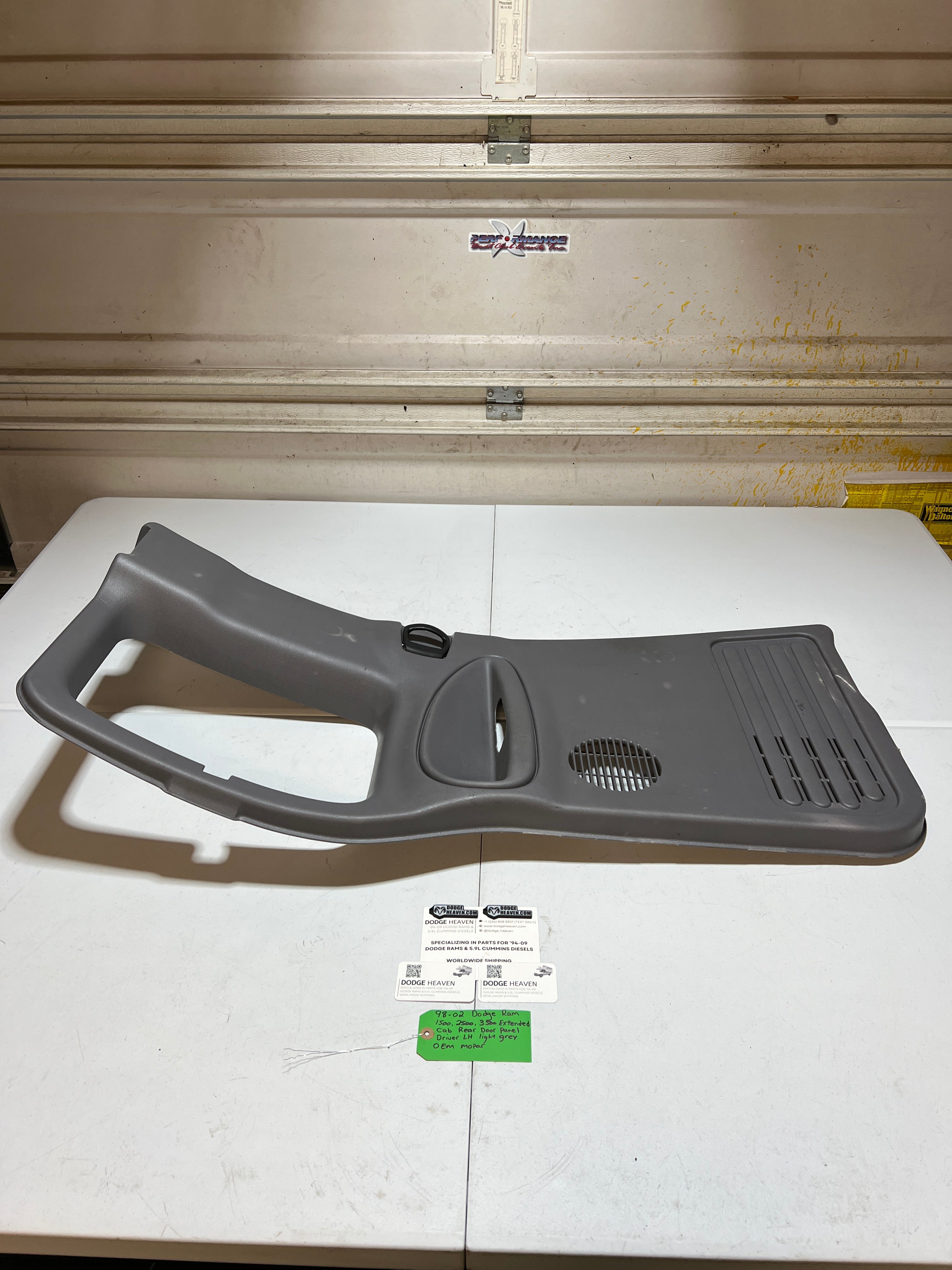 1998-2002 Dodge Ram 1500-3500 Ext Cab Driver Rear Door Panel Light Grey