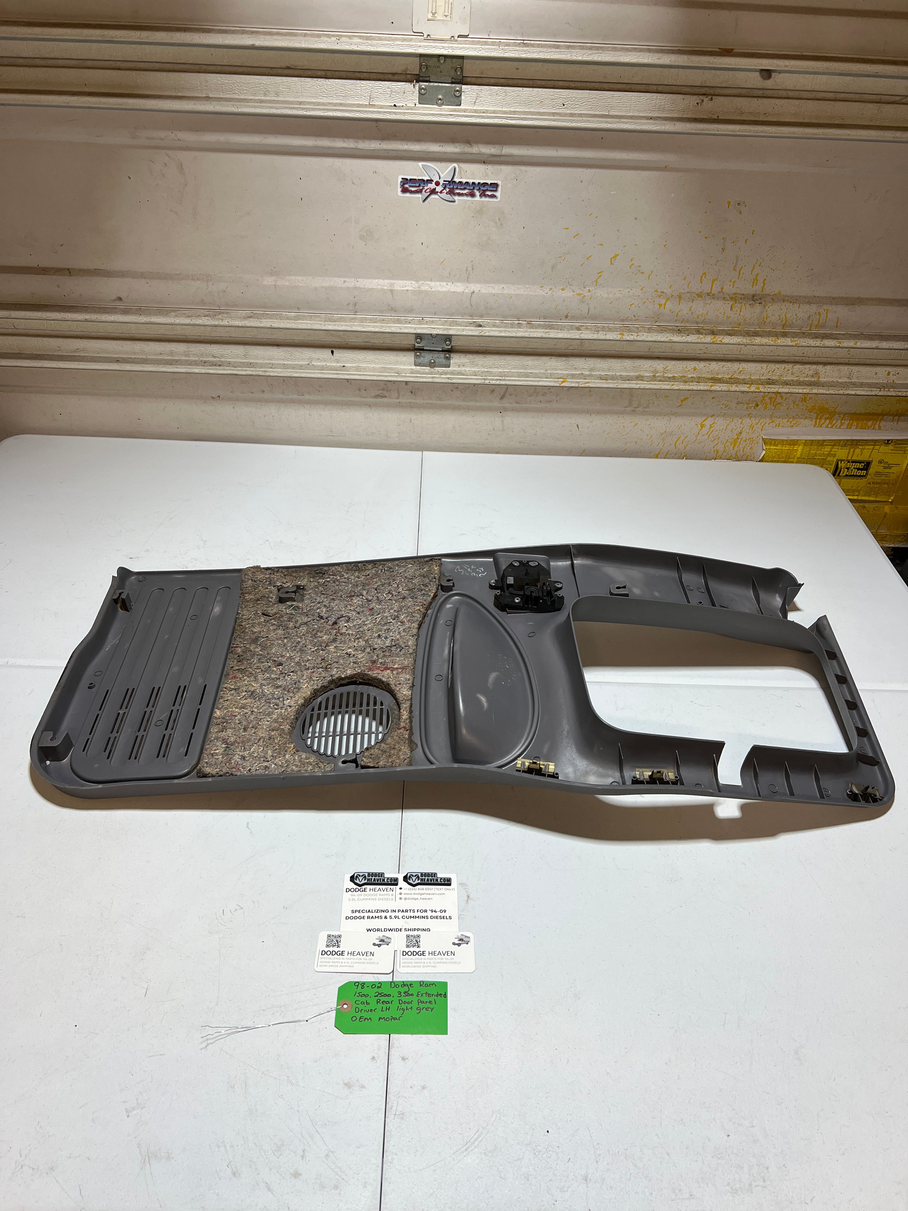 1998-2002 Dodge Ram 1500-3500 Ext Cab Driver Rear Door Panel Light Grey