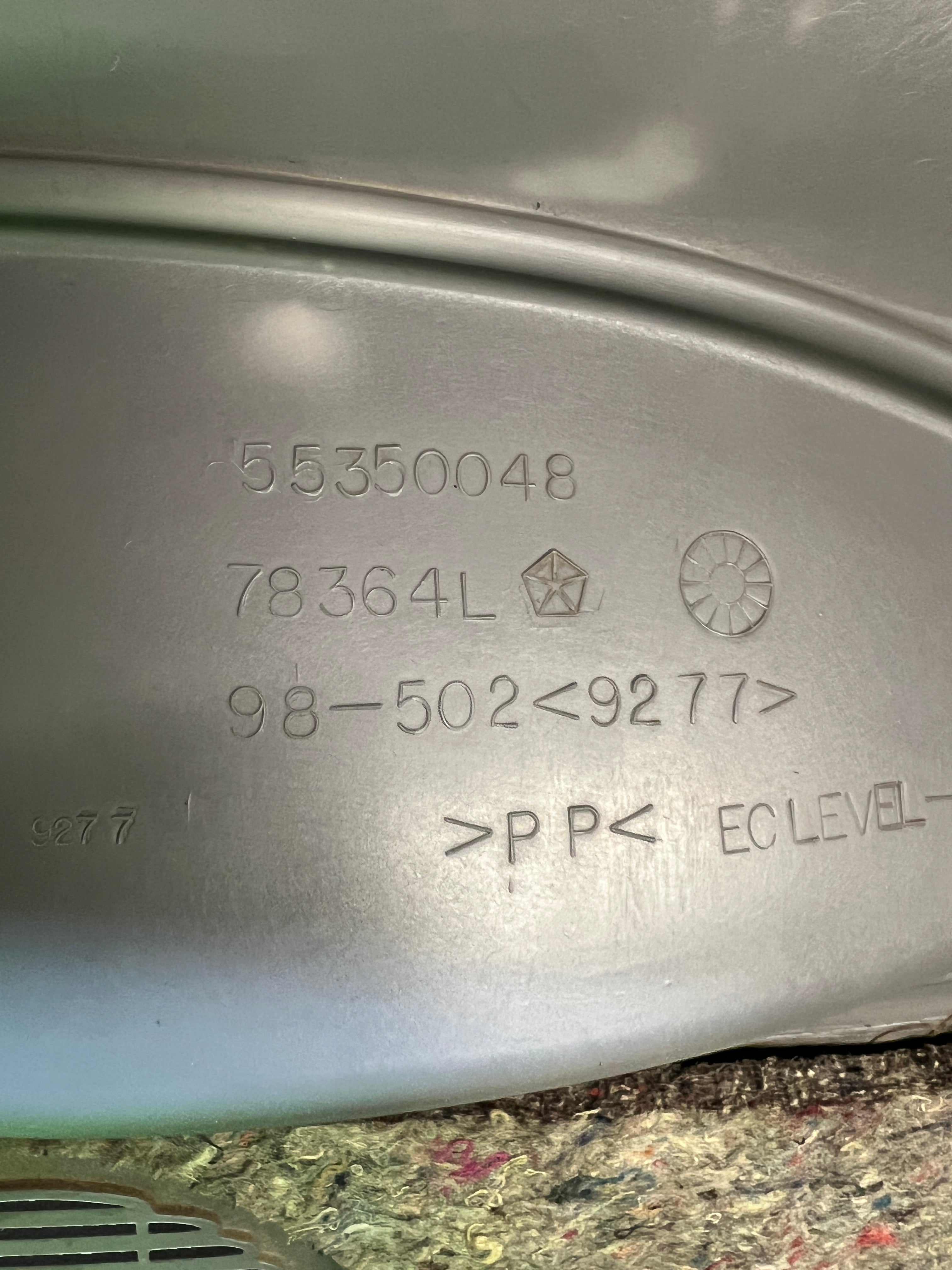 1998-2002 Dodge Ram 1500-3500 Ext Cab Passenger Rear Door Panel Light Grey