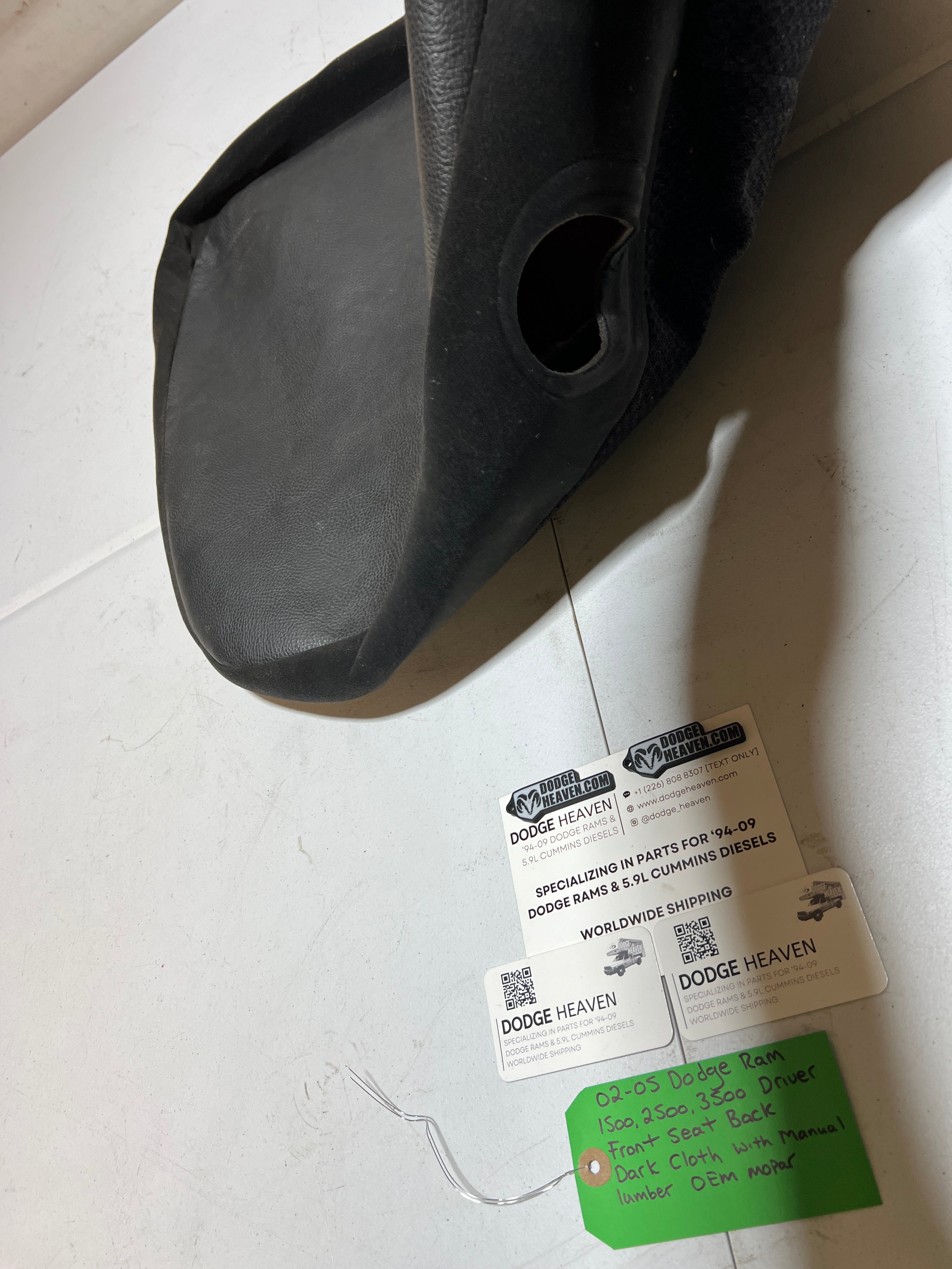 2002-2005 Dodge Ram 1500-3500 Driver Seat Back Upholstery Cover Dark Grey