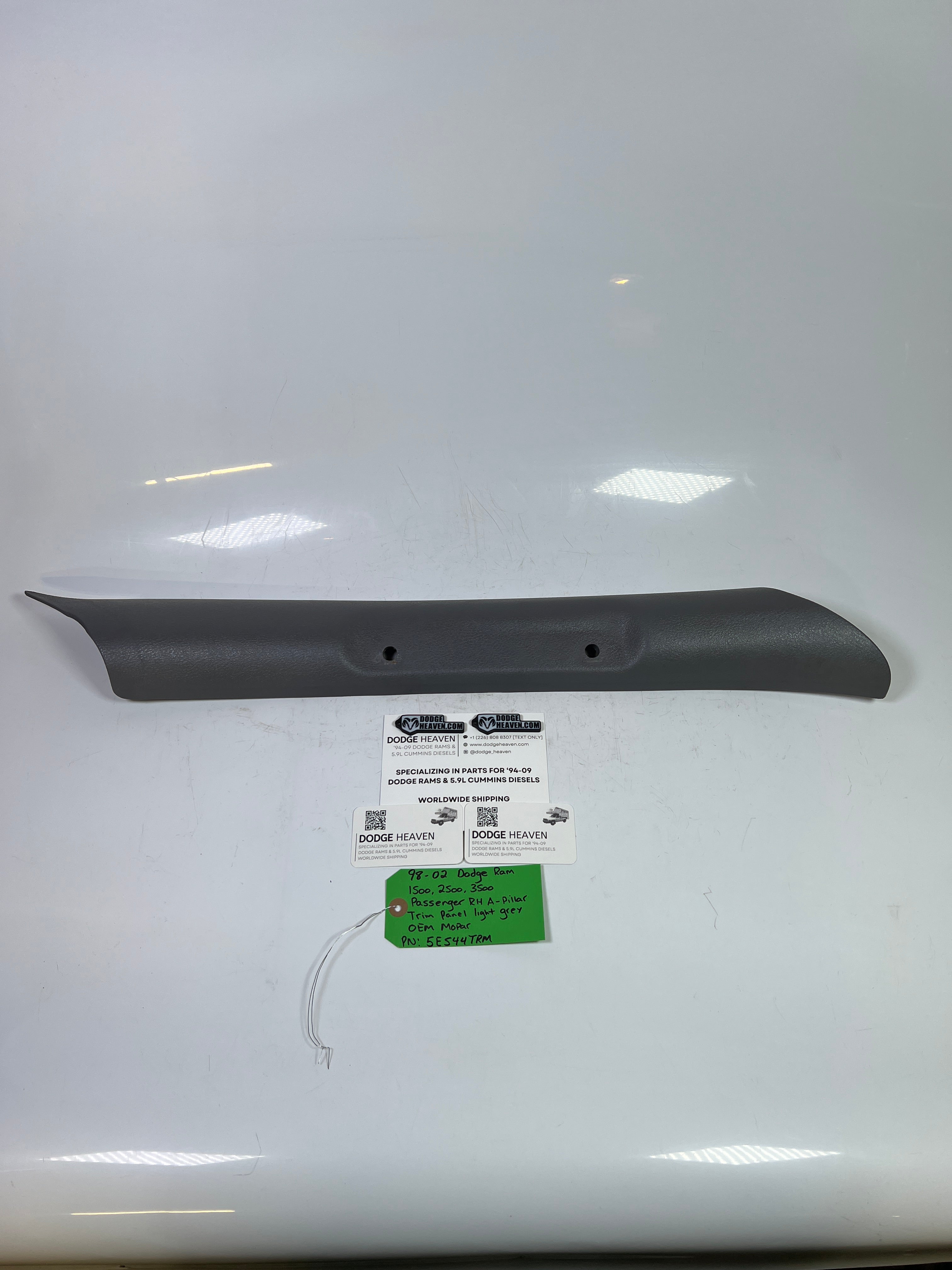 1998-2002 Dodge Ram 1500-3500 Passenger A-Pillar Trim Panel Light Grey