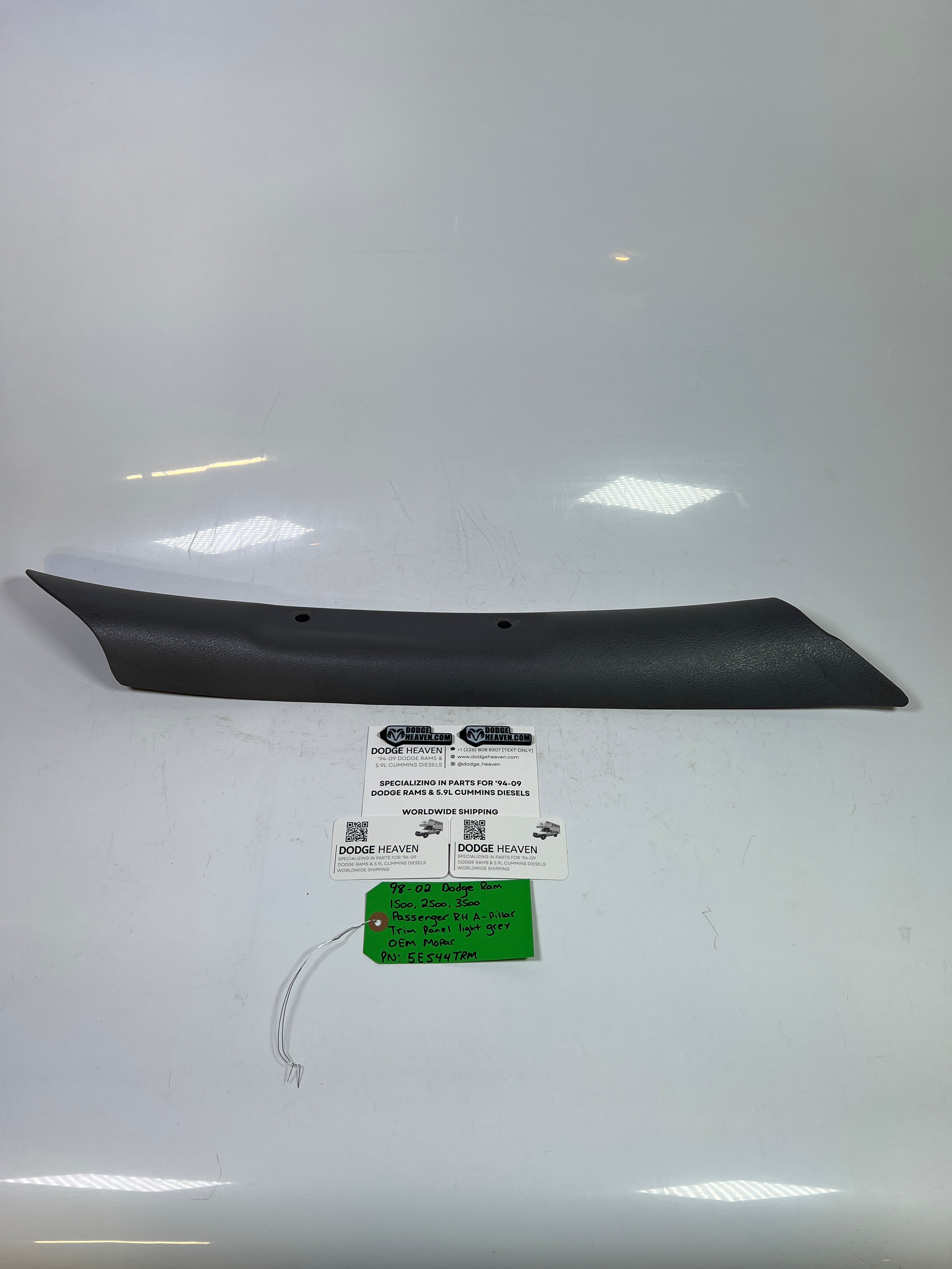 1998-2002 Dodge Ram 1500-3500 Passenger A-Pillar Trim Panel Light Grey