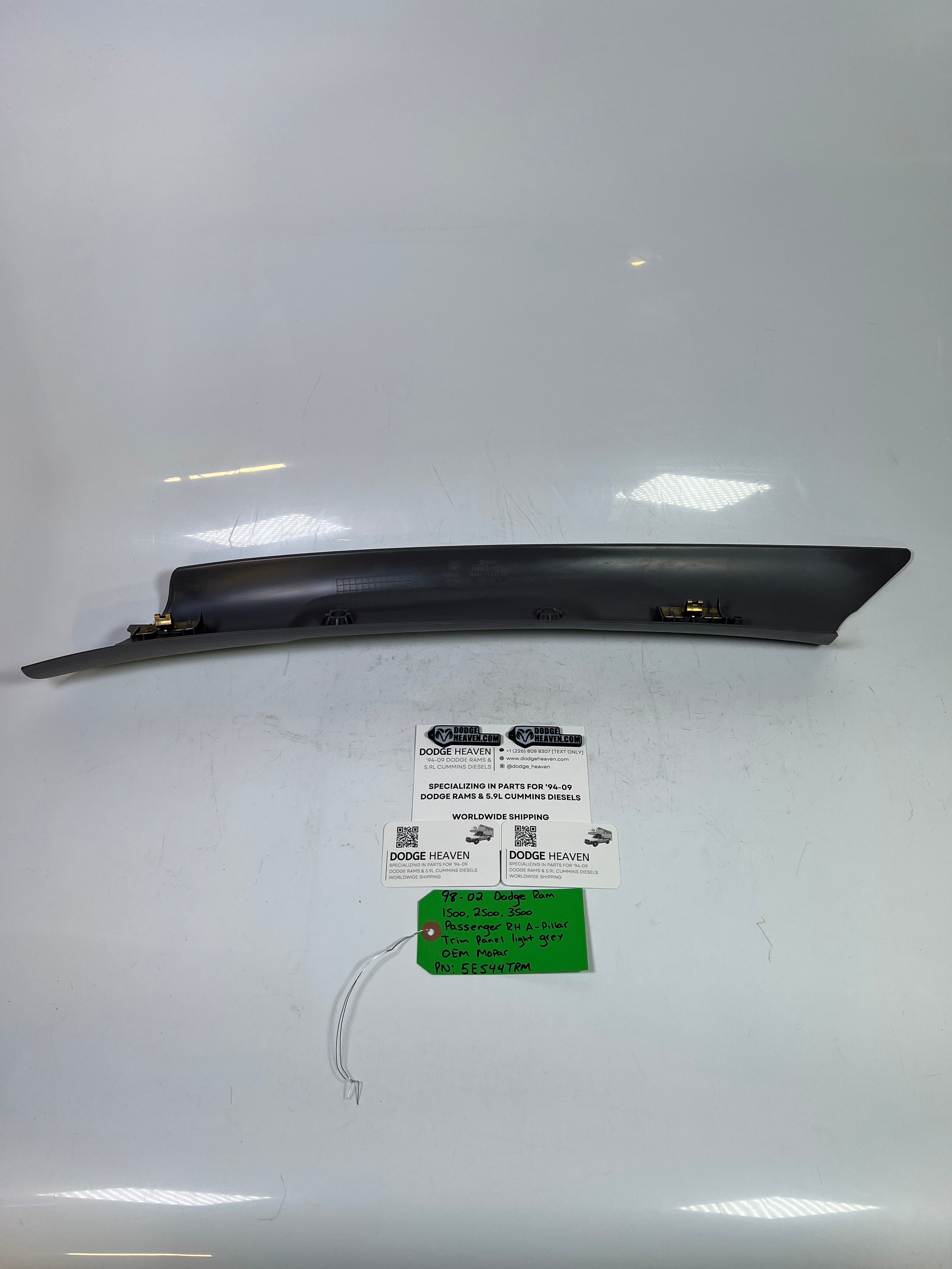 1998-2002 Dodge Ram 1500-3500 Passenger A-Pillar Trim Panel Light Grey