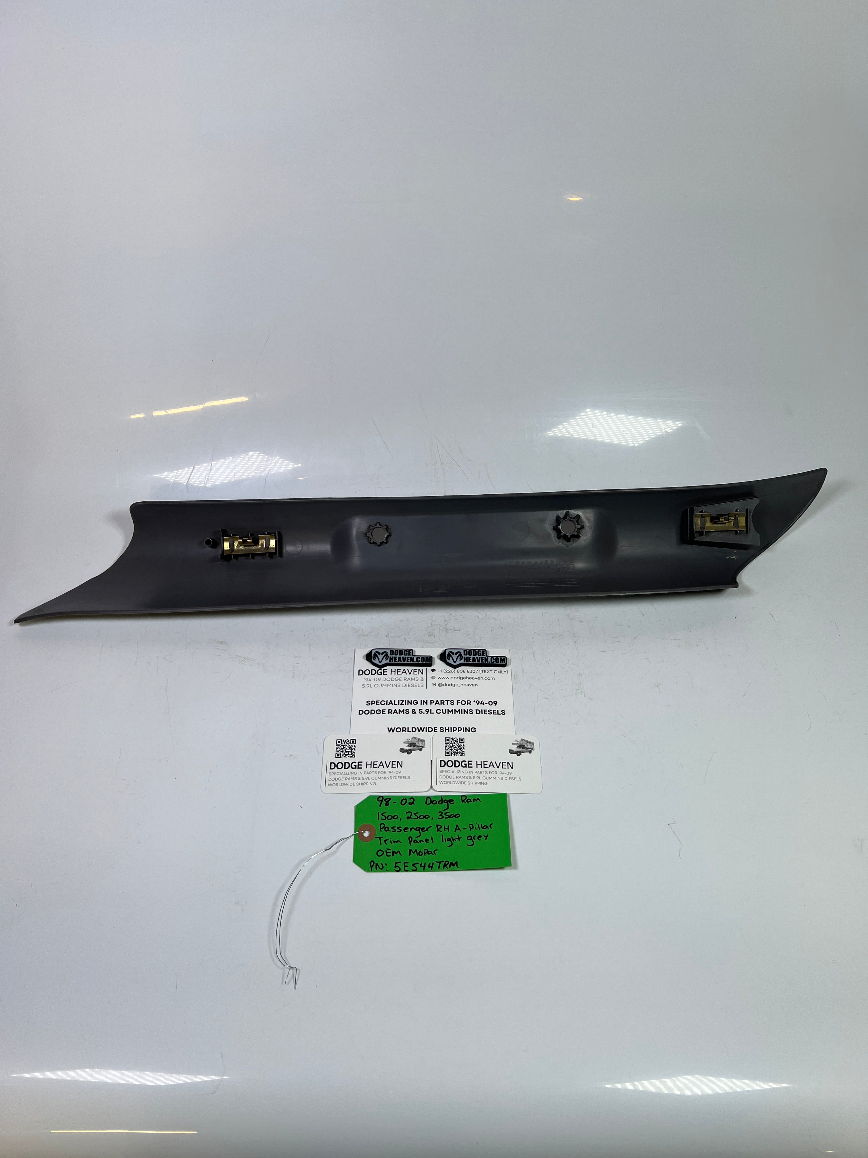 1998-2002 Dodge Ram 1500-3500 Passenger A-Pillar Trim Panel Light Grey
