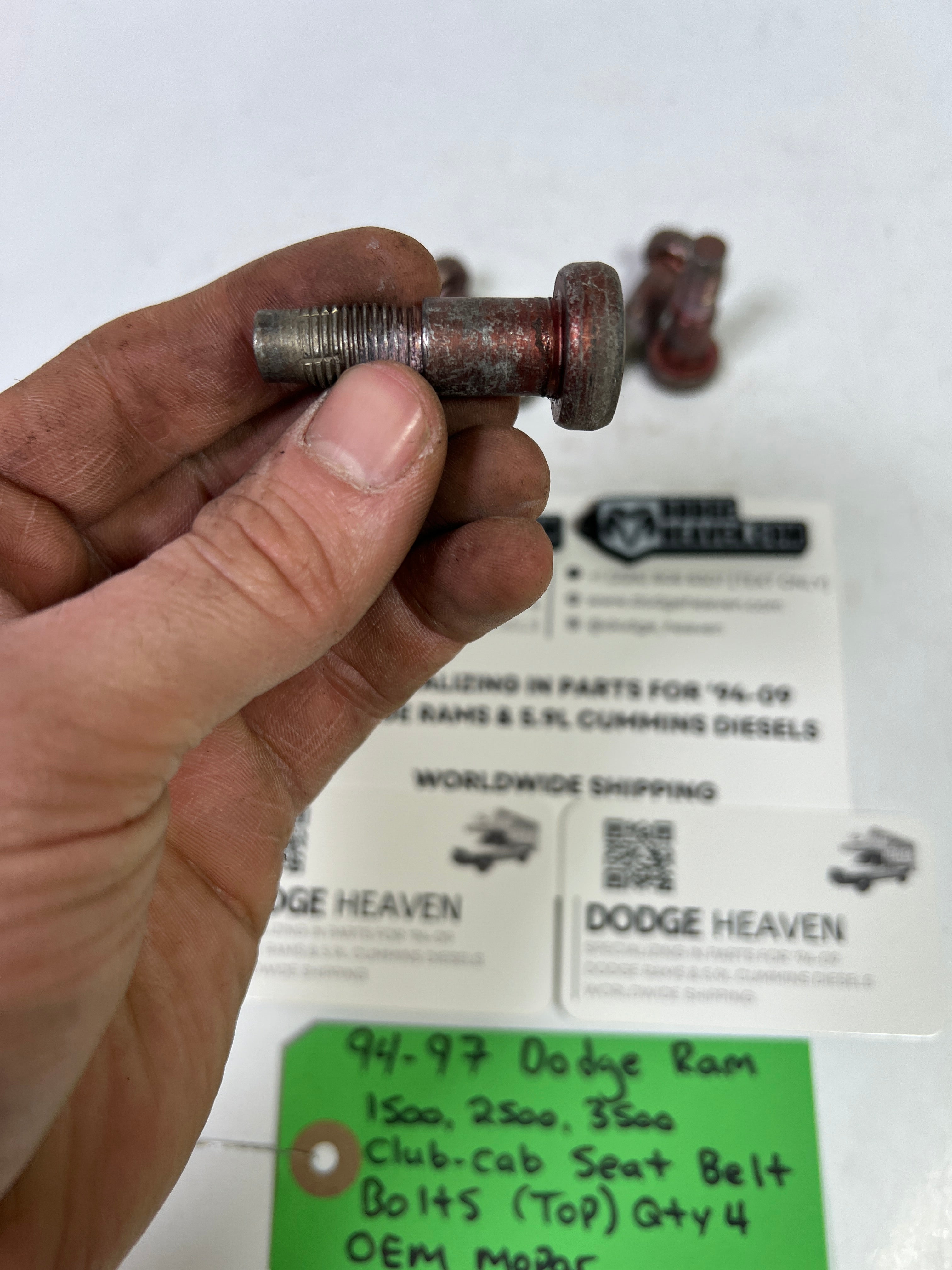 1994-1997 Dodge Ram 1500-3500 Club Cab Seat Belt Bolts (Top) Qty 4