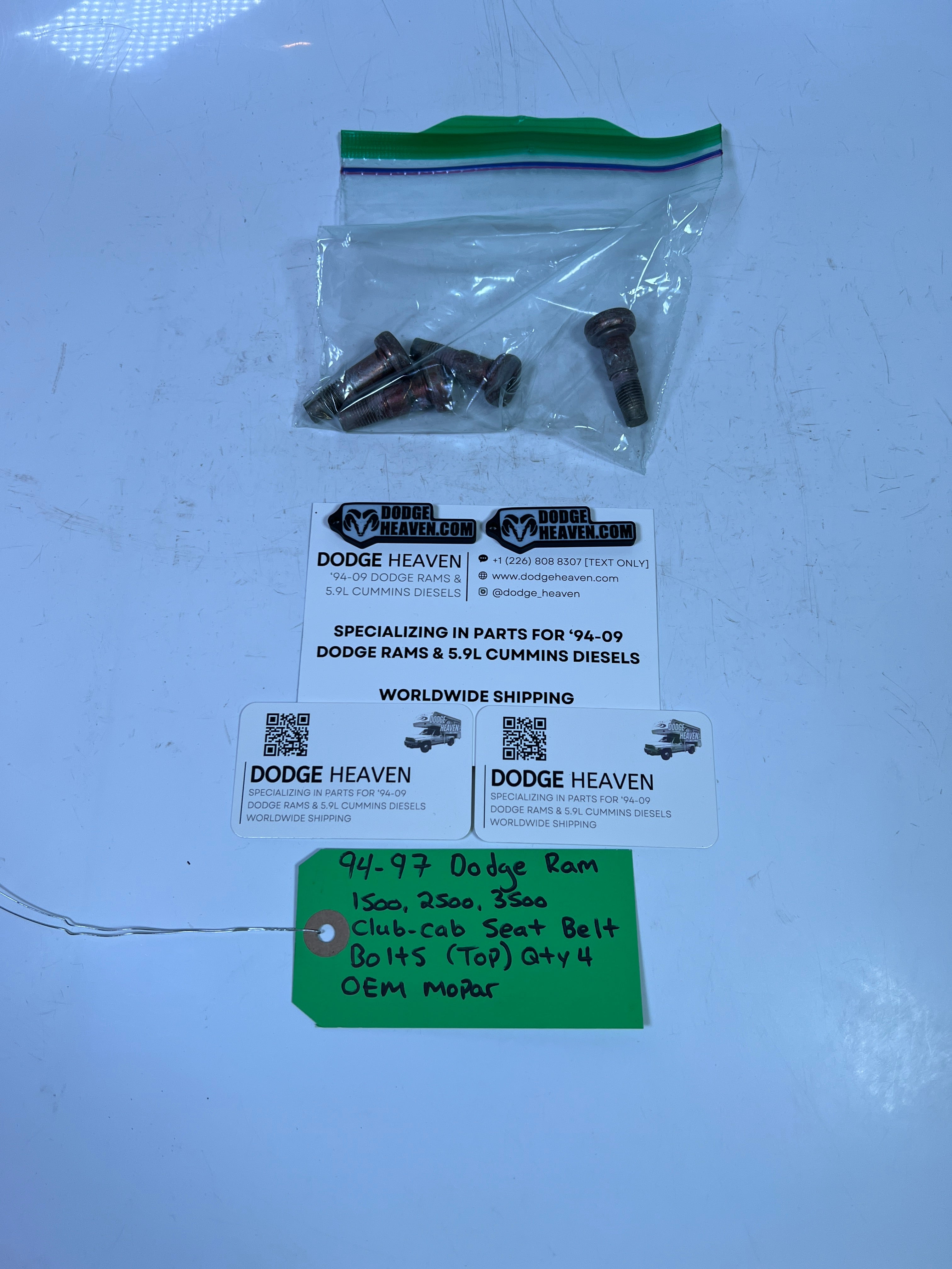 1994-1997 Dodge Ram 1500-3500 Club Cab Seat Belt Bolts (Top) Qty 4