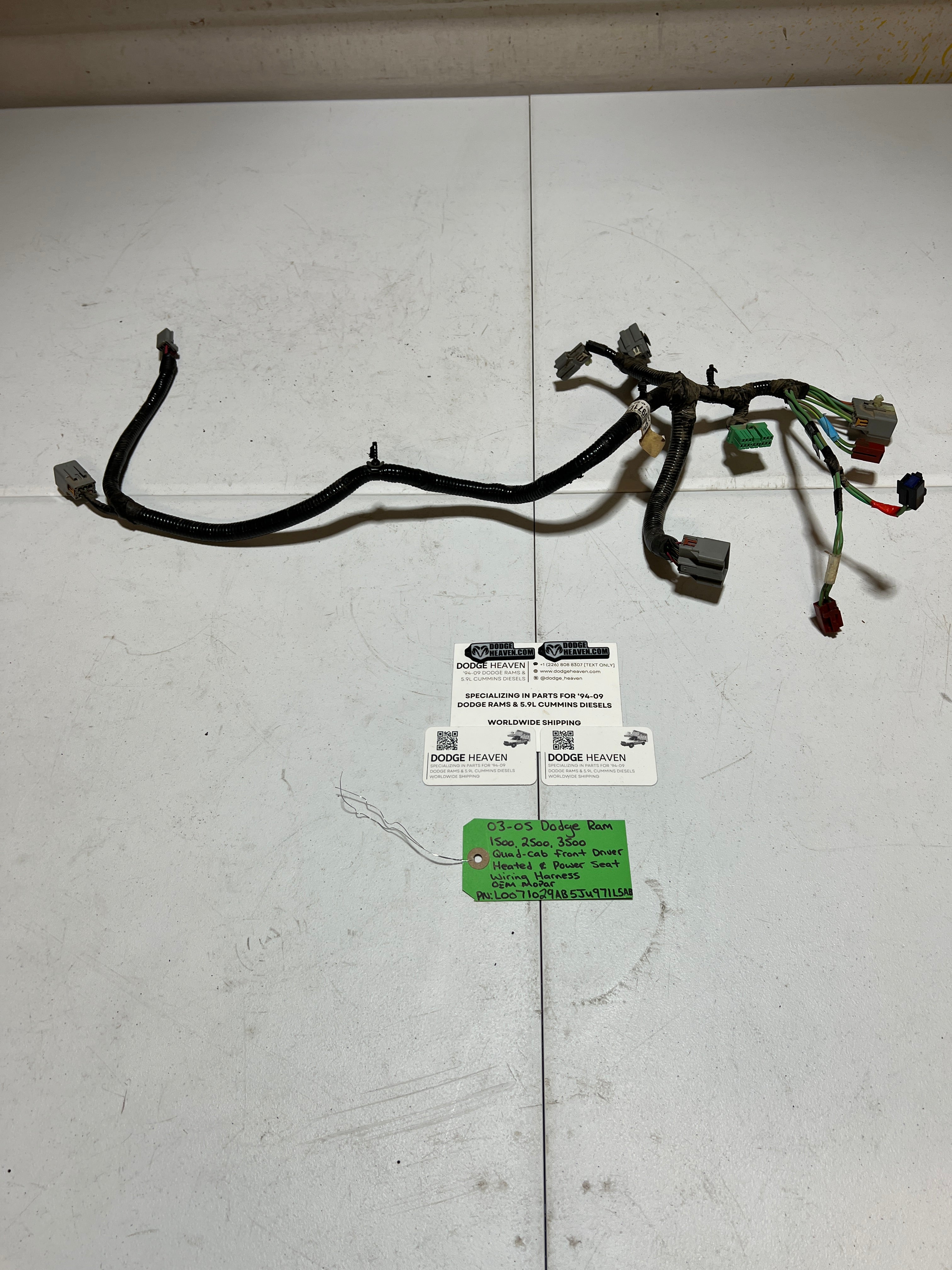 2003-2005 Dodge Ram 1500-3500 Driver Heated Seat Wiring Harness