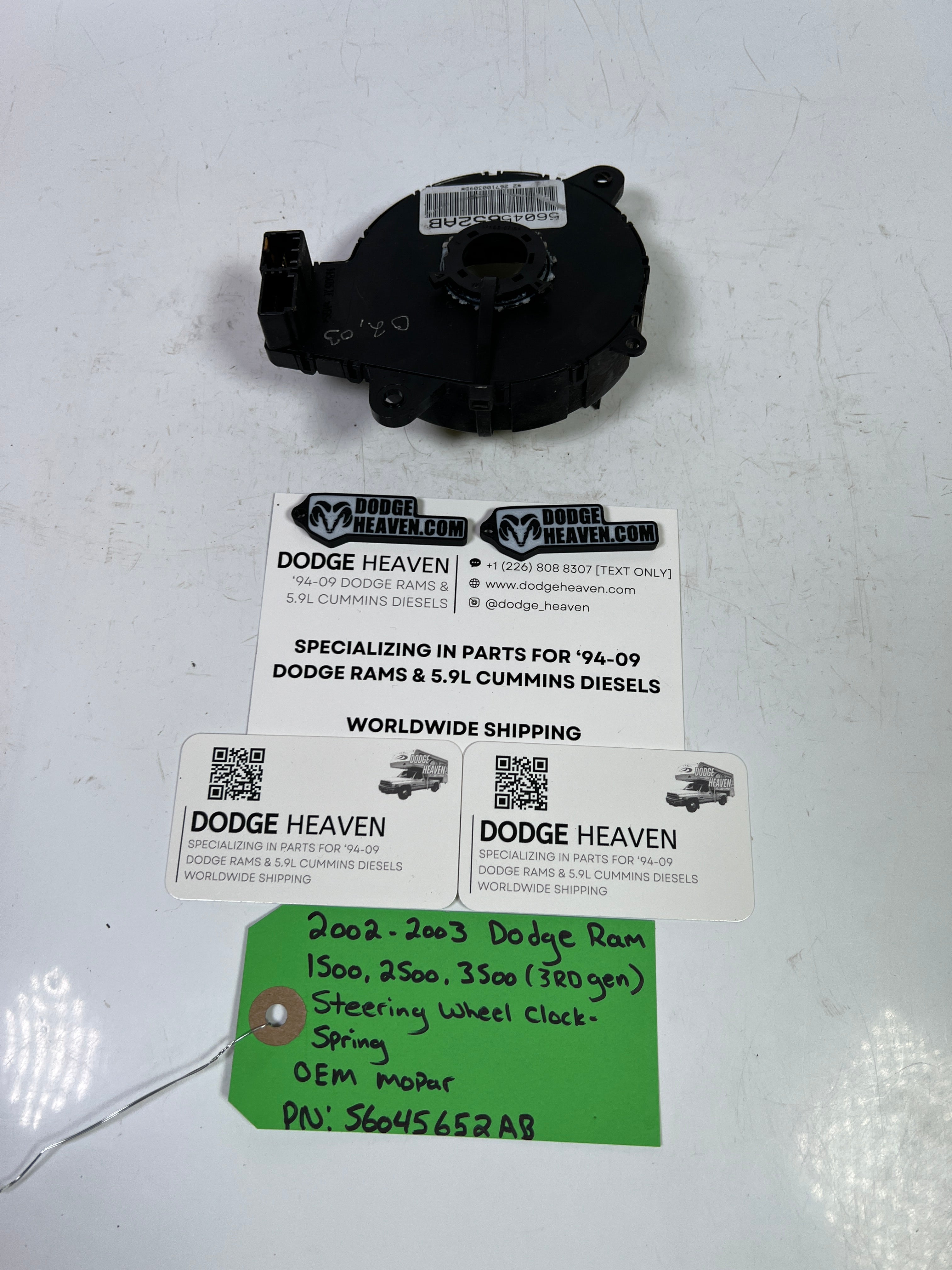 2002-2003 Dodge Ram 1500-3500 Steering Wheel Clock Spring