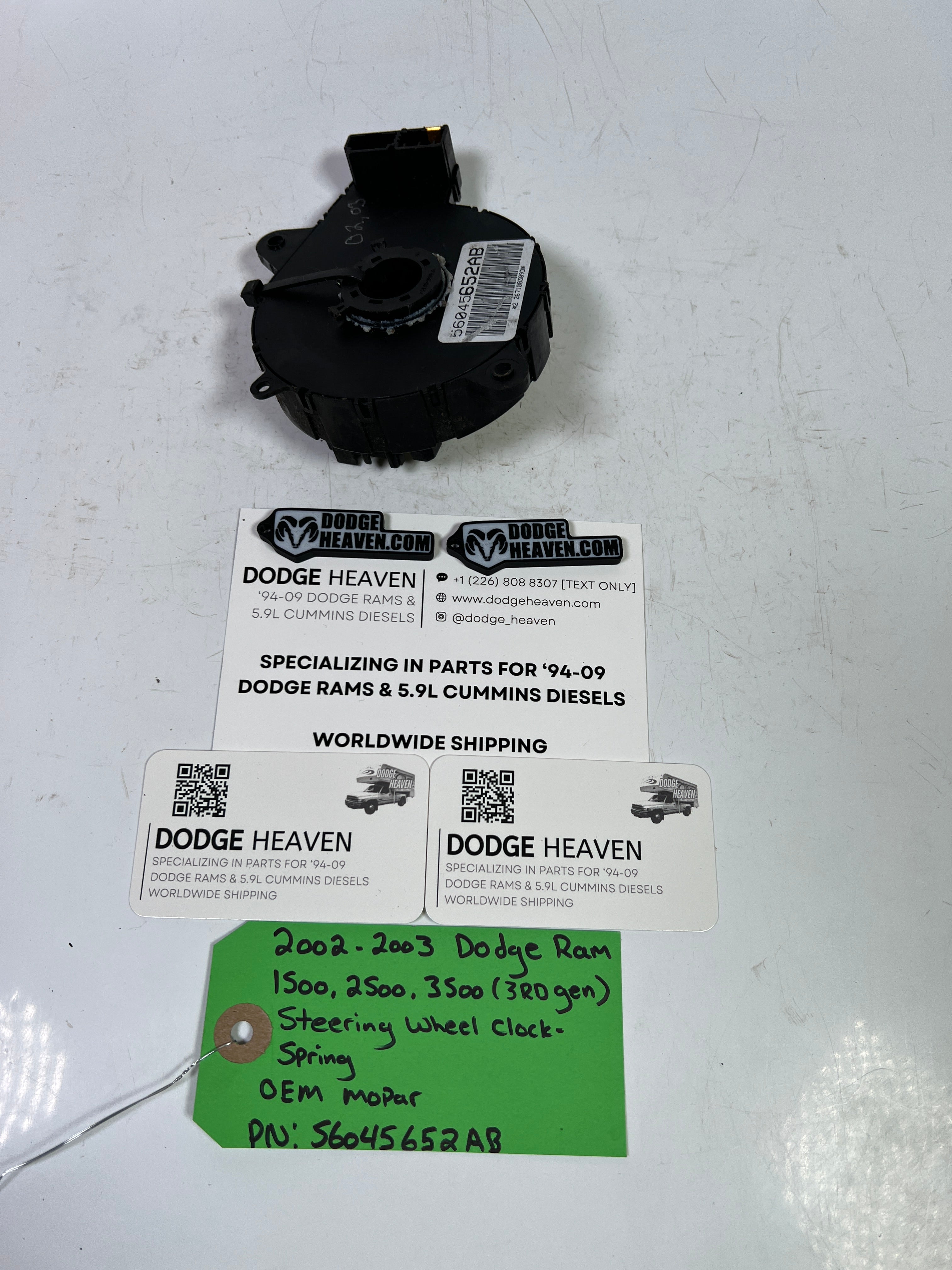 2002-2003 Dodge Ram 1500-3500 Steering Wheel Clock Spring