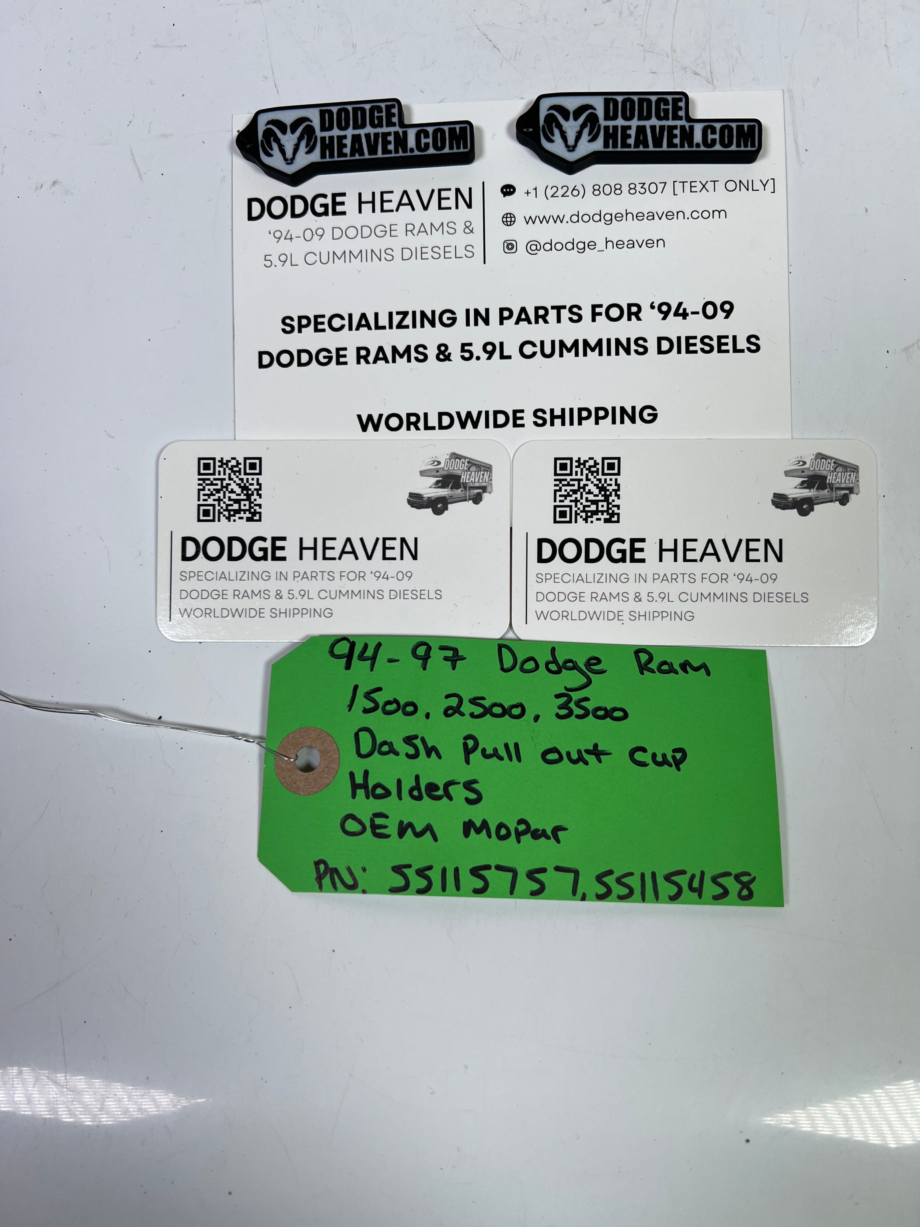 1994-1997 Dodge Ram 1500-3500 Dash Pull Out Cup Holders