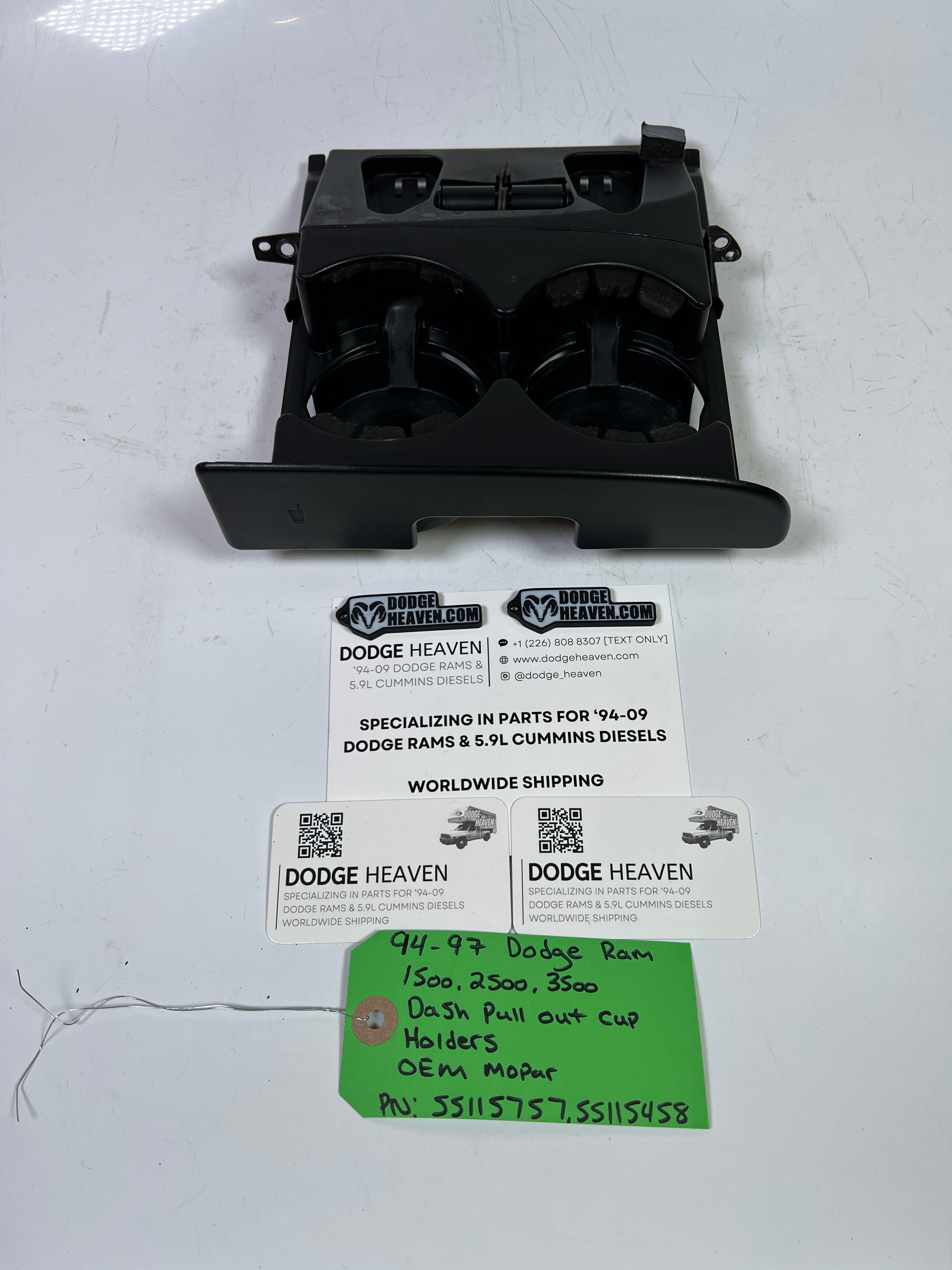 1994-1997 Dodge Ram 1500-3500 Dash Pull Out Cup Holders