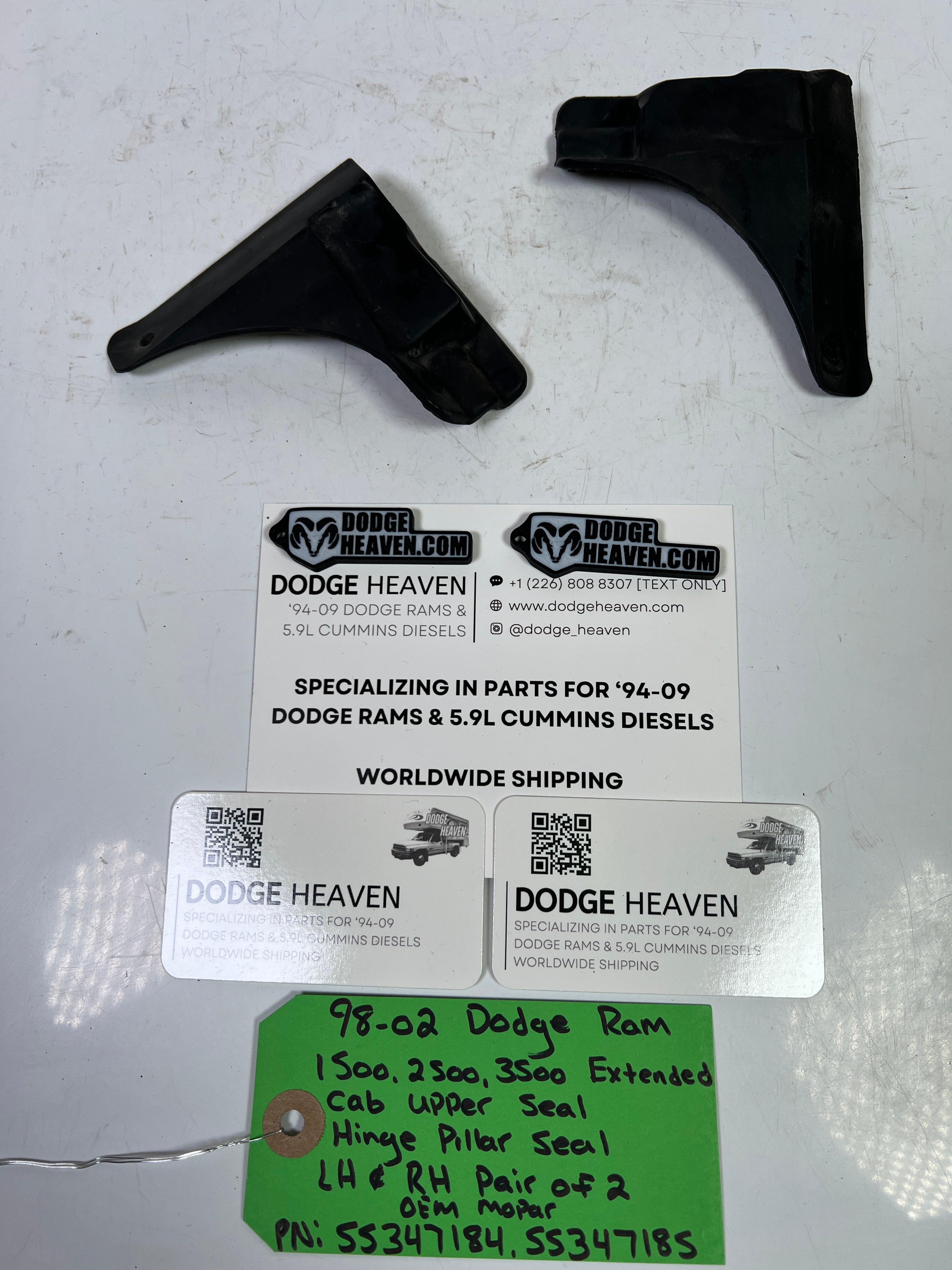 1998-2002 Dodge Ram 1500-3500 Extended Cab Rear Door Upper Seal LH & RH