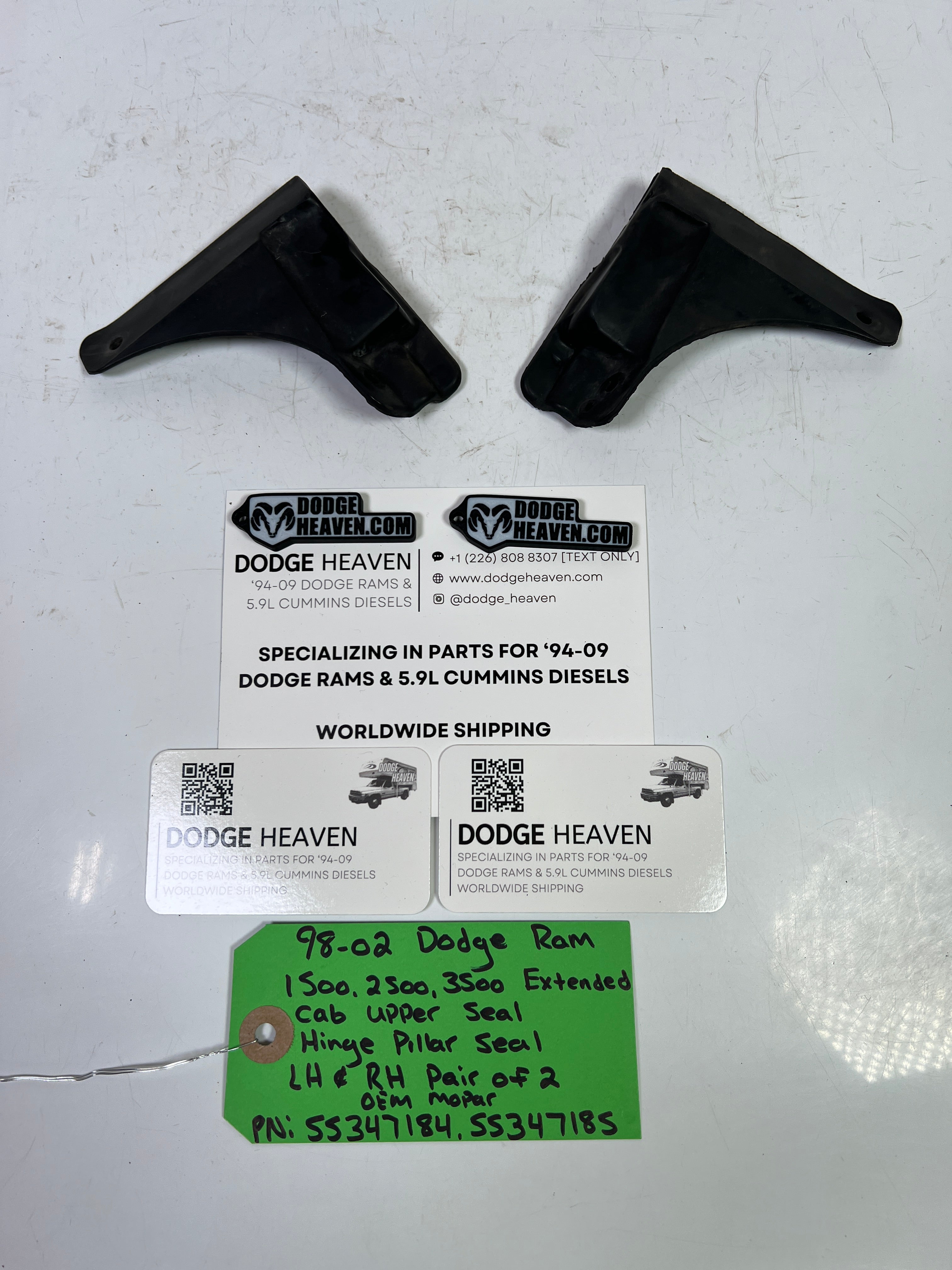 1998-2002 Dodge Ram 1500-3500 Extended Cab Rear Door Upper Seal LH & RH