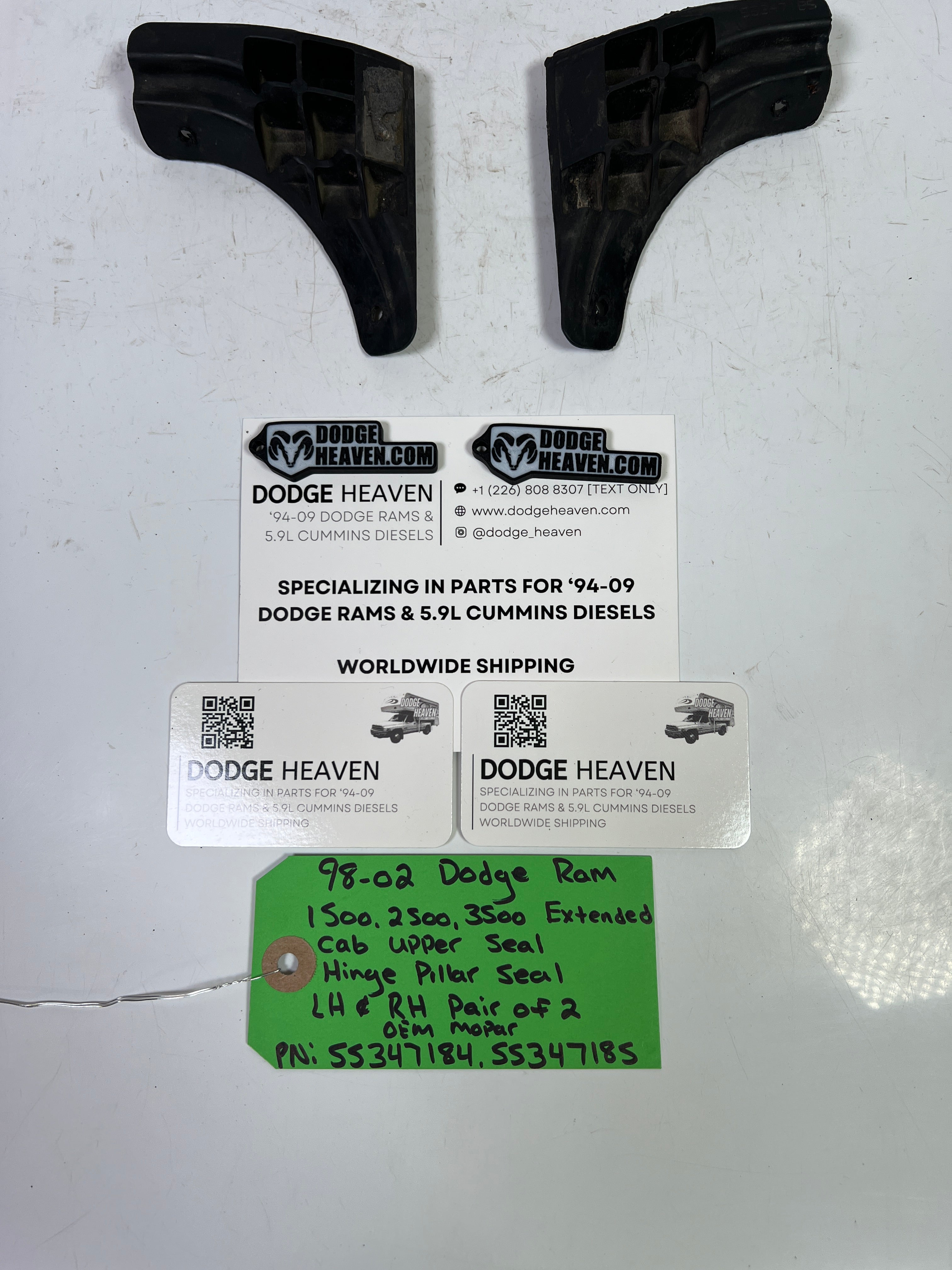 1998-2002 Dodge Ram 1500-3500 Extended Cab Rear Door Upper Seal LH & RH