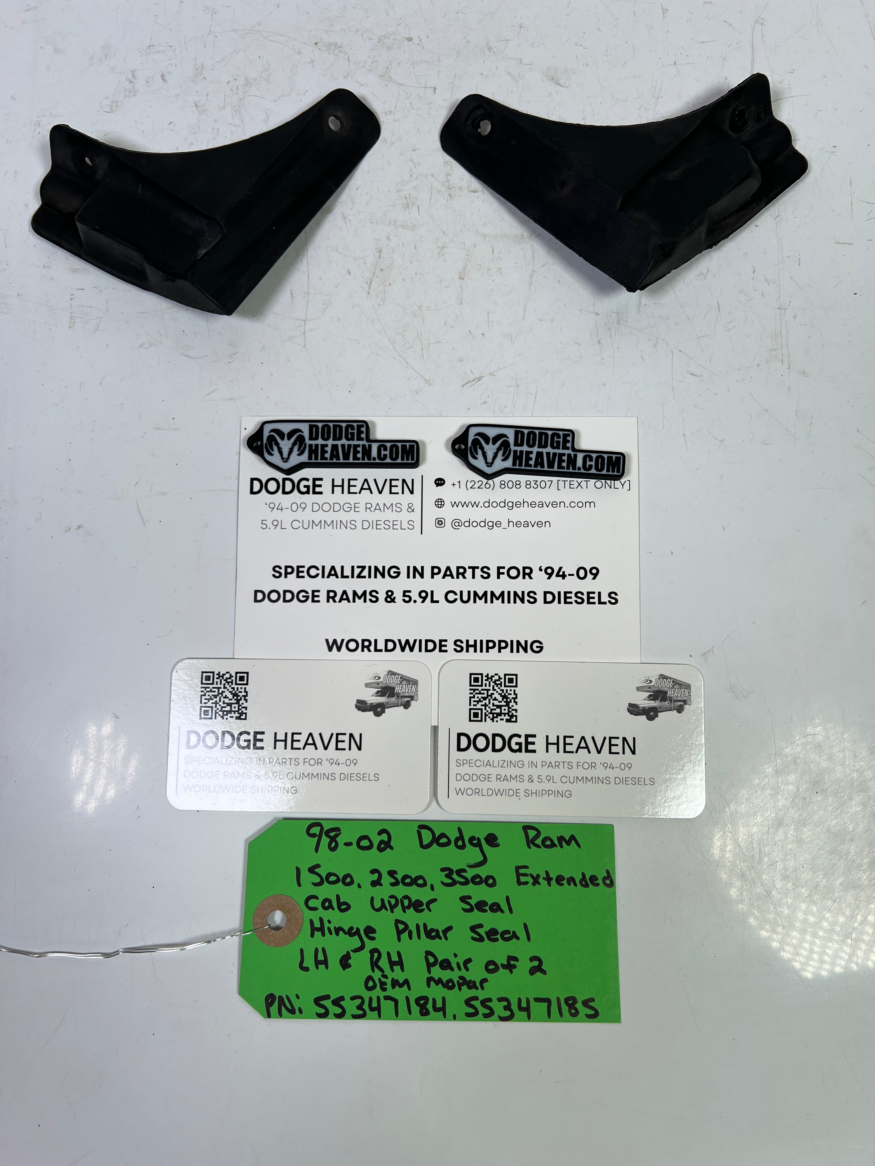 1998-2002 Dodge Ram 1500-3500 Extended Cab Rear Door Upper Seal LH & RH