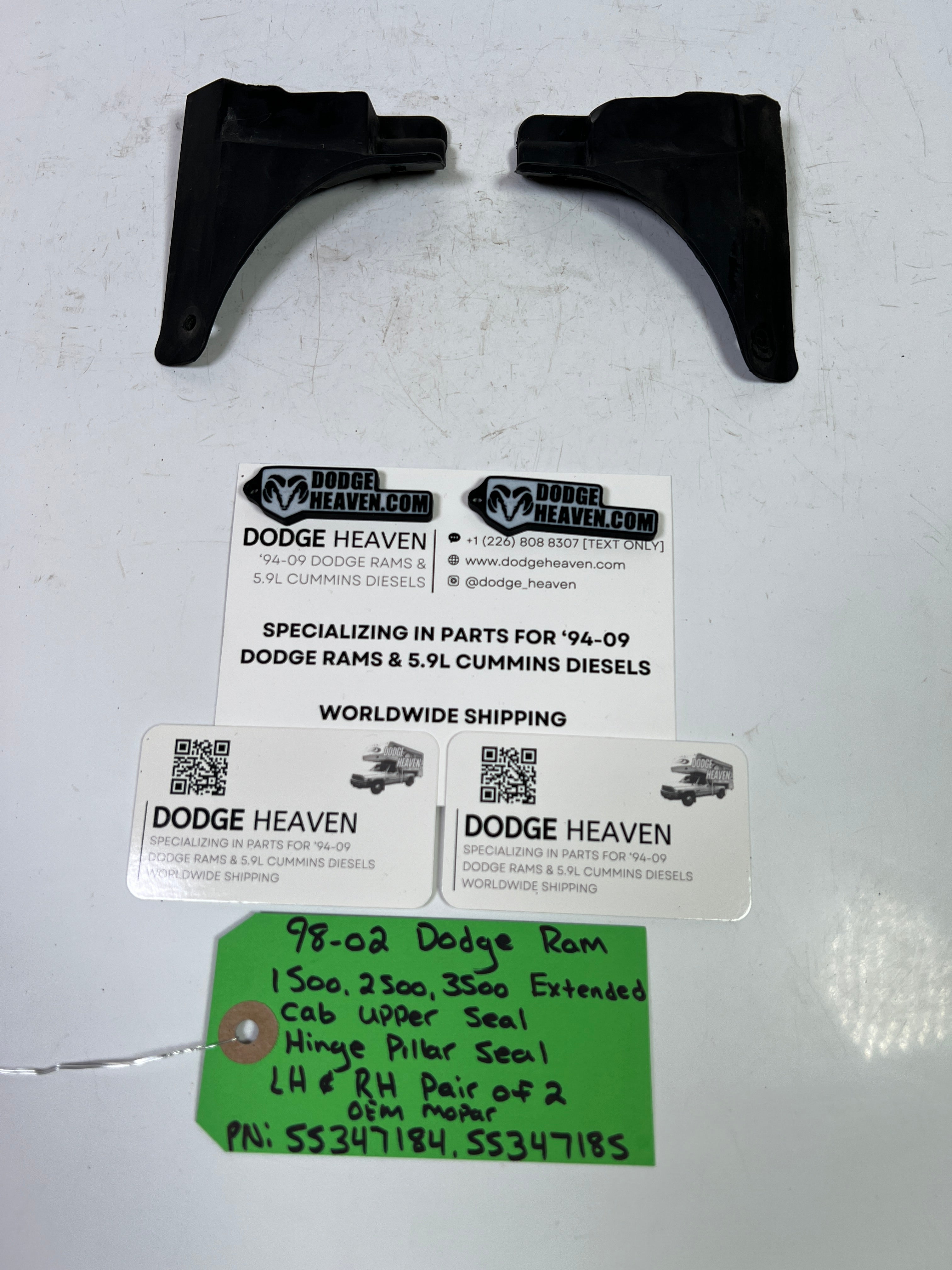 1998-2002 Dodge Ram 1500-3500 Extended Cab Rear Door Upper Seal LH & RH