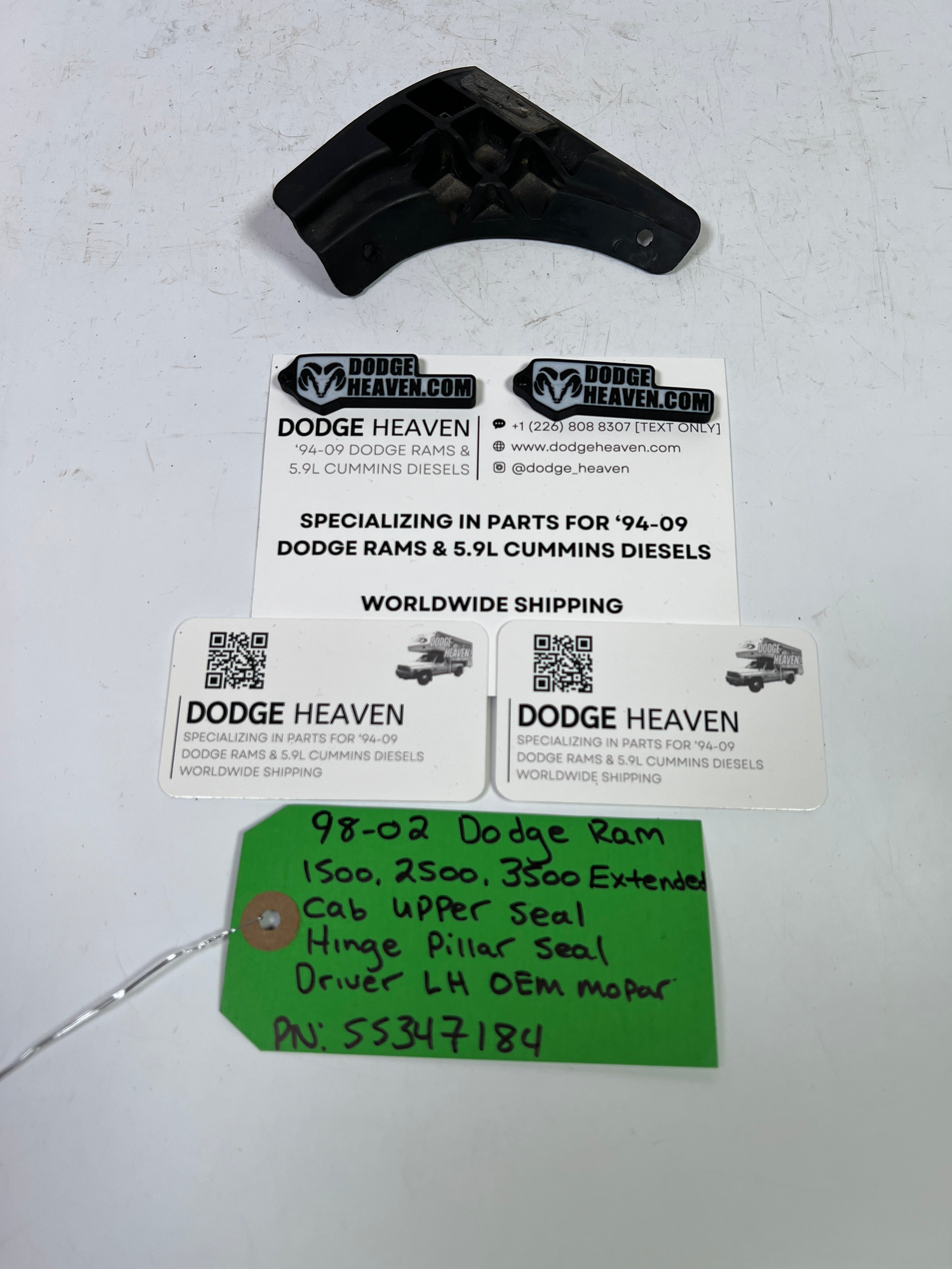 1998-2002 Dodge Ram 1500-3500 Extended Cab Rear Door Upper Seal Driver