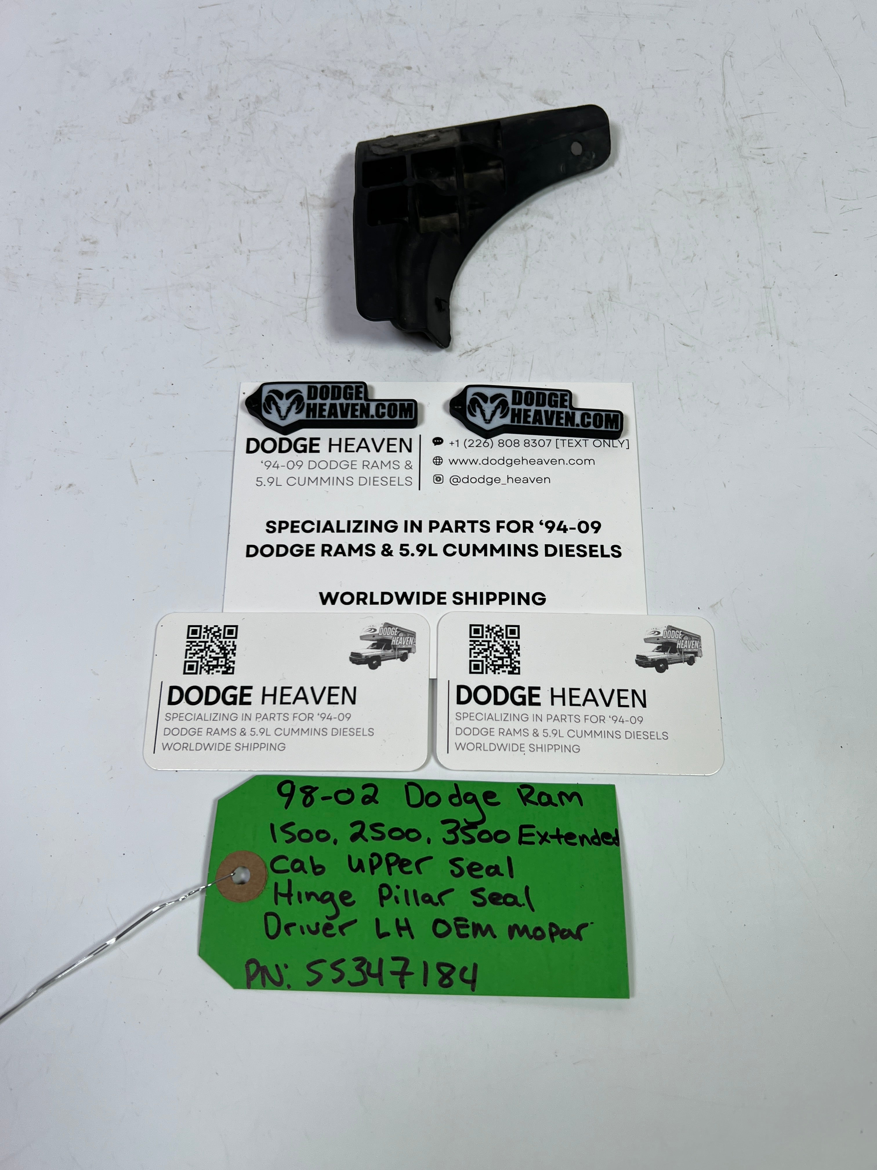 1998-2002 Dodge Ram 1500-3500 Extended Cab Rear Door Upper Seal Driver