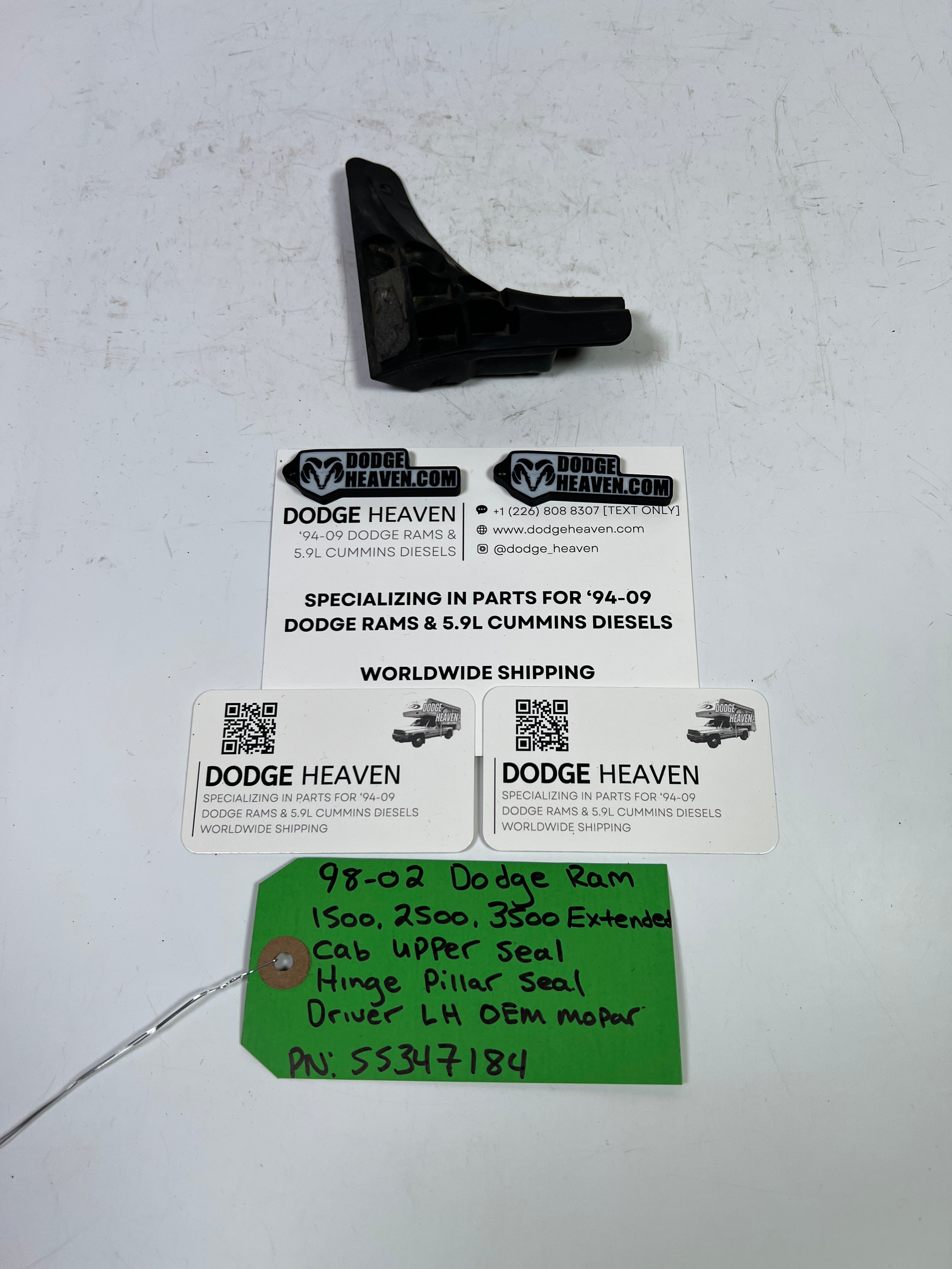 1998-2002 Dodge Ram 1500-3500 Extended Cab Rear Door Upper Seal Driver