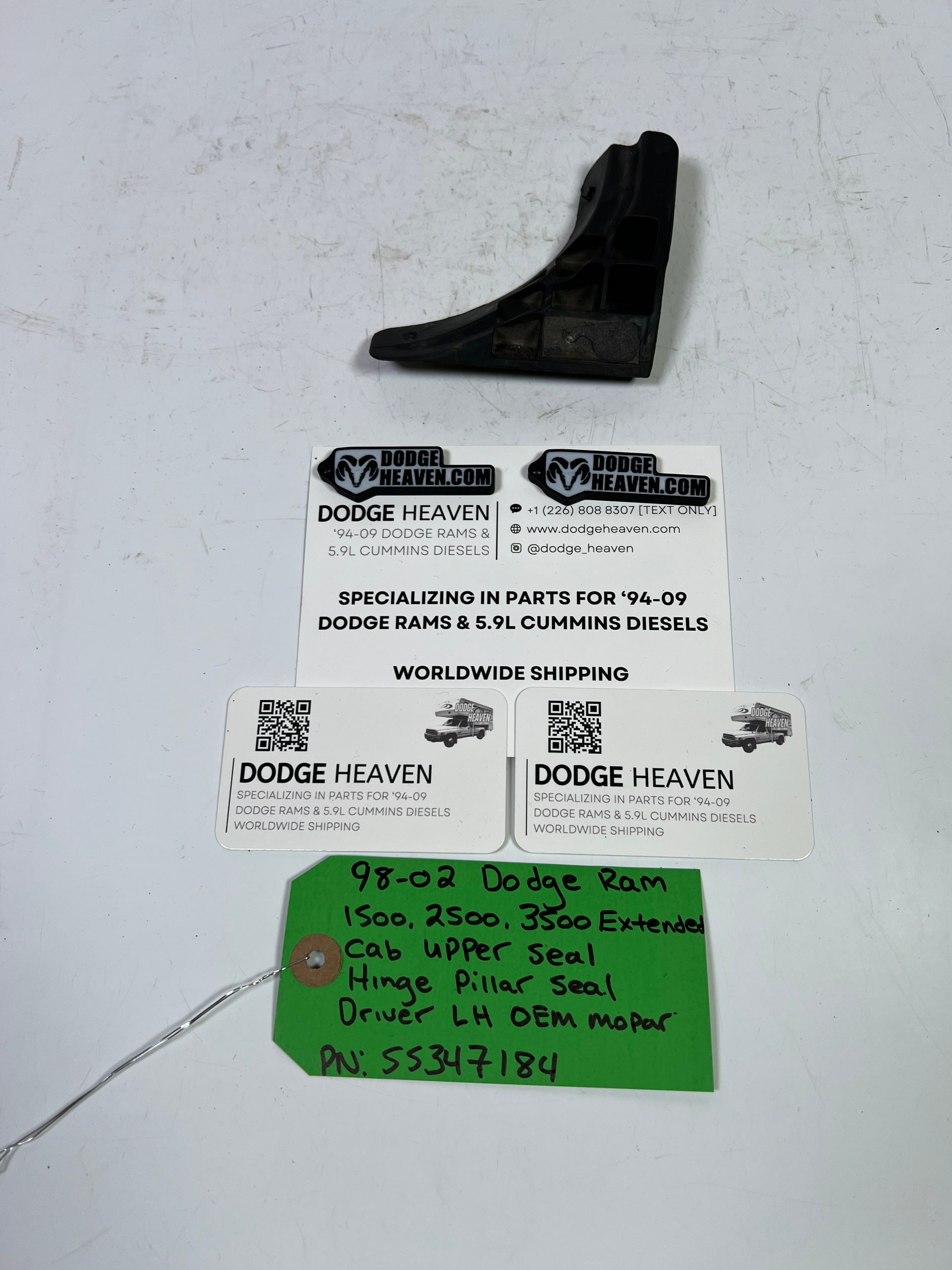 1998-2002 Dodge Ram 1500-3500 Extended Cab Rear Door Upper Seal Driver