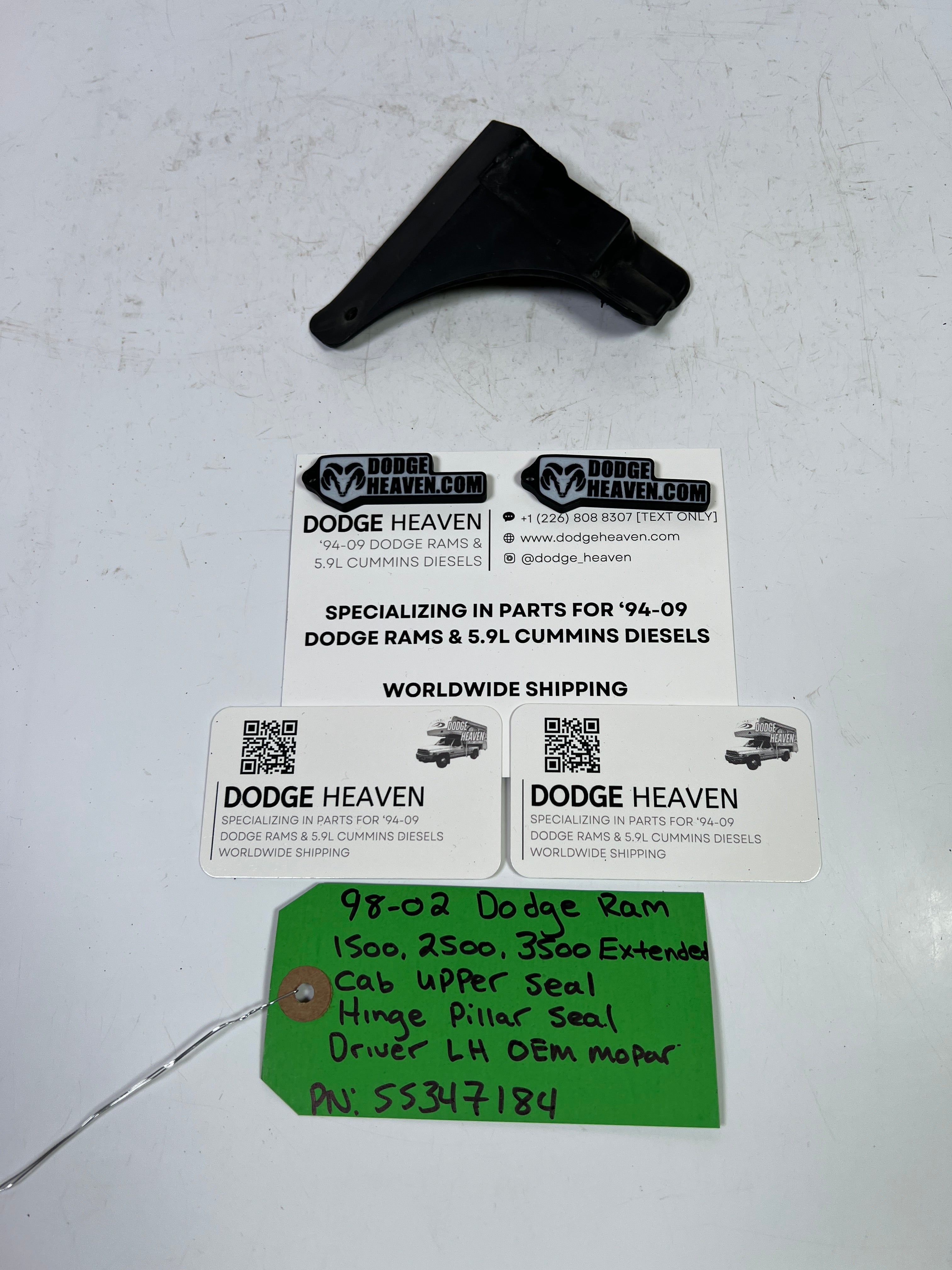 1998-2002 Dodge Ram 1500-3500 Extended Cab Rear Door Upper Seal Driver