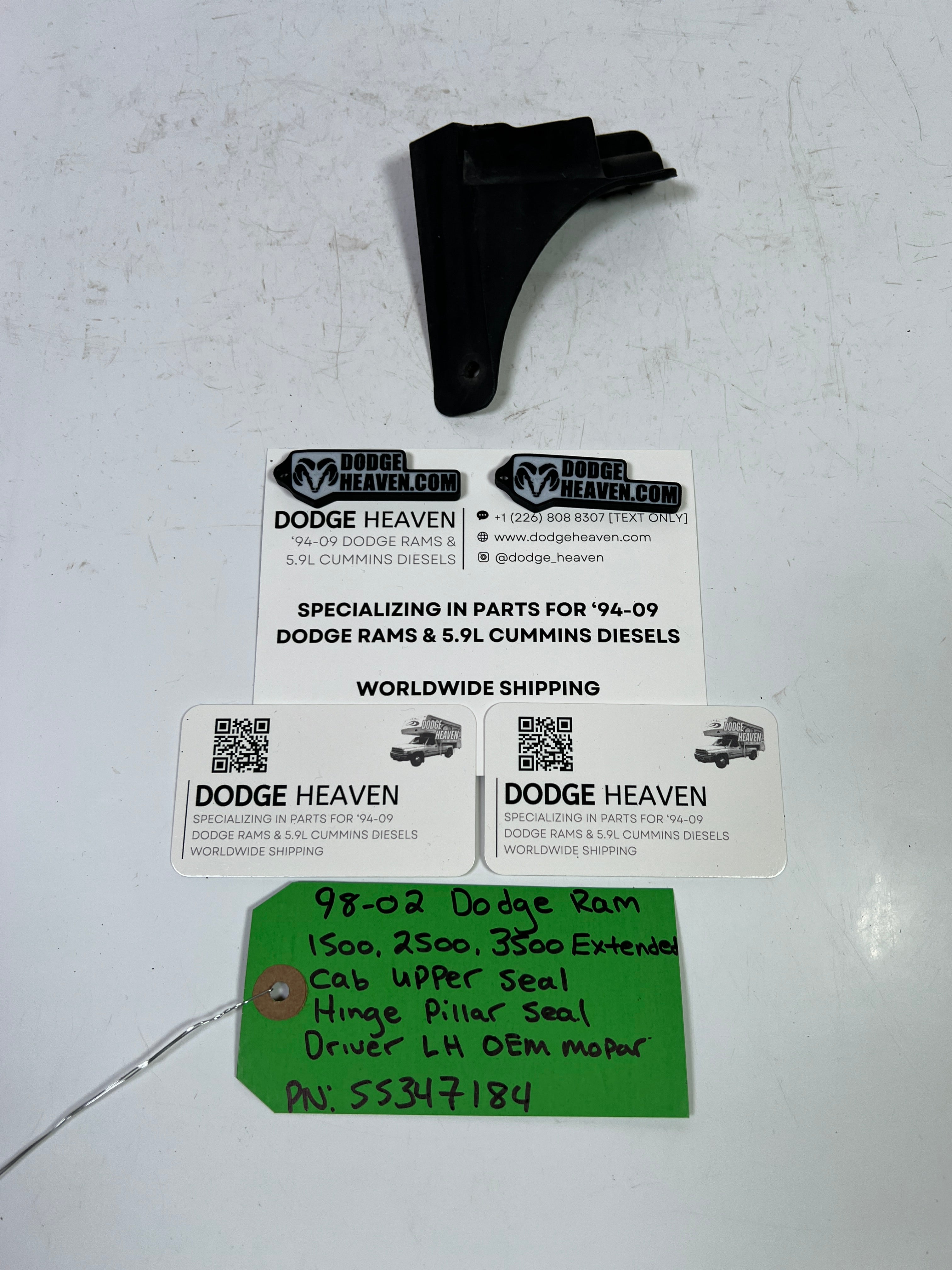 1998-2002 Dodge Ram 1500-3500 Extended Cab Rear Door Upper Seal Driver