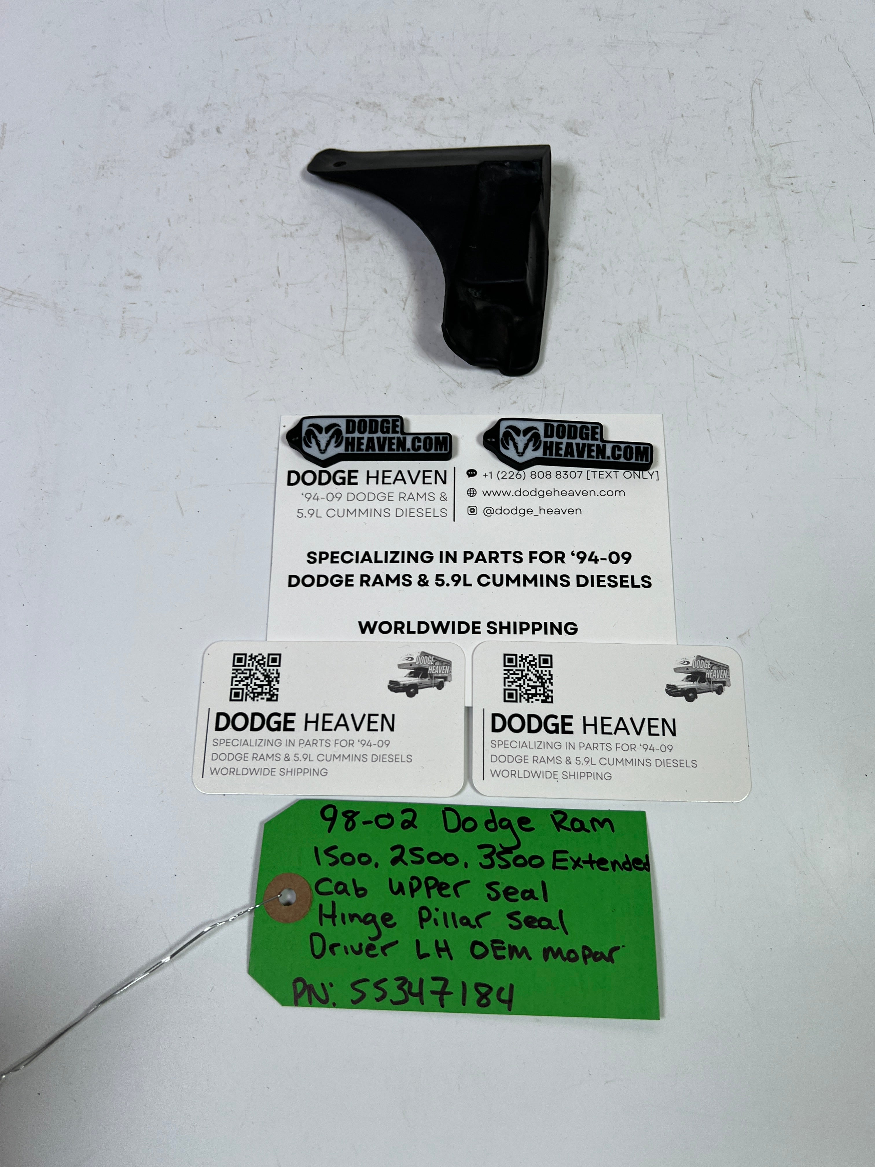 1998-2002 Dodge Ram 1500-3500 Extended Cab Rear Door Upper Seal Driver