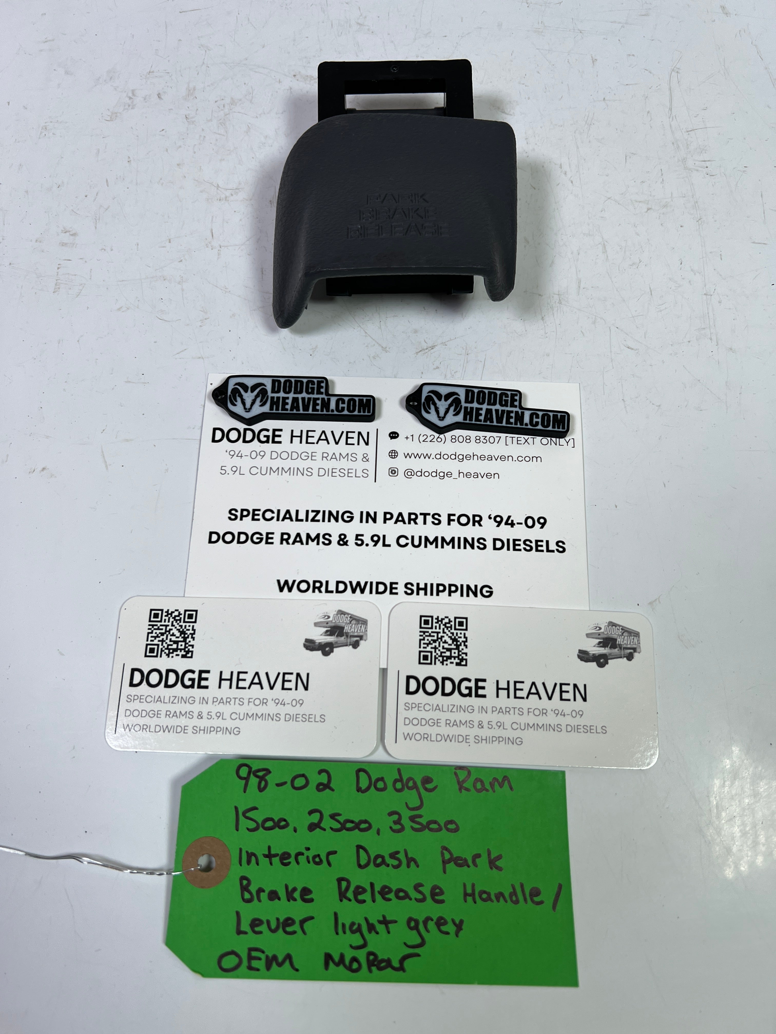 1998-2002 Dodge Ram 1500-3500 Parking Brake Release Handle Light Grey