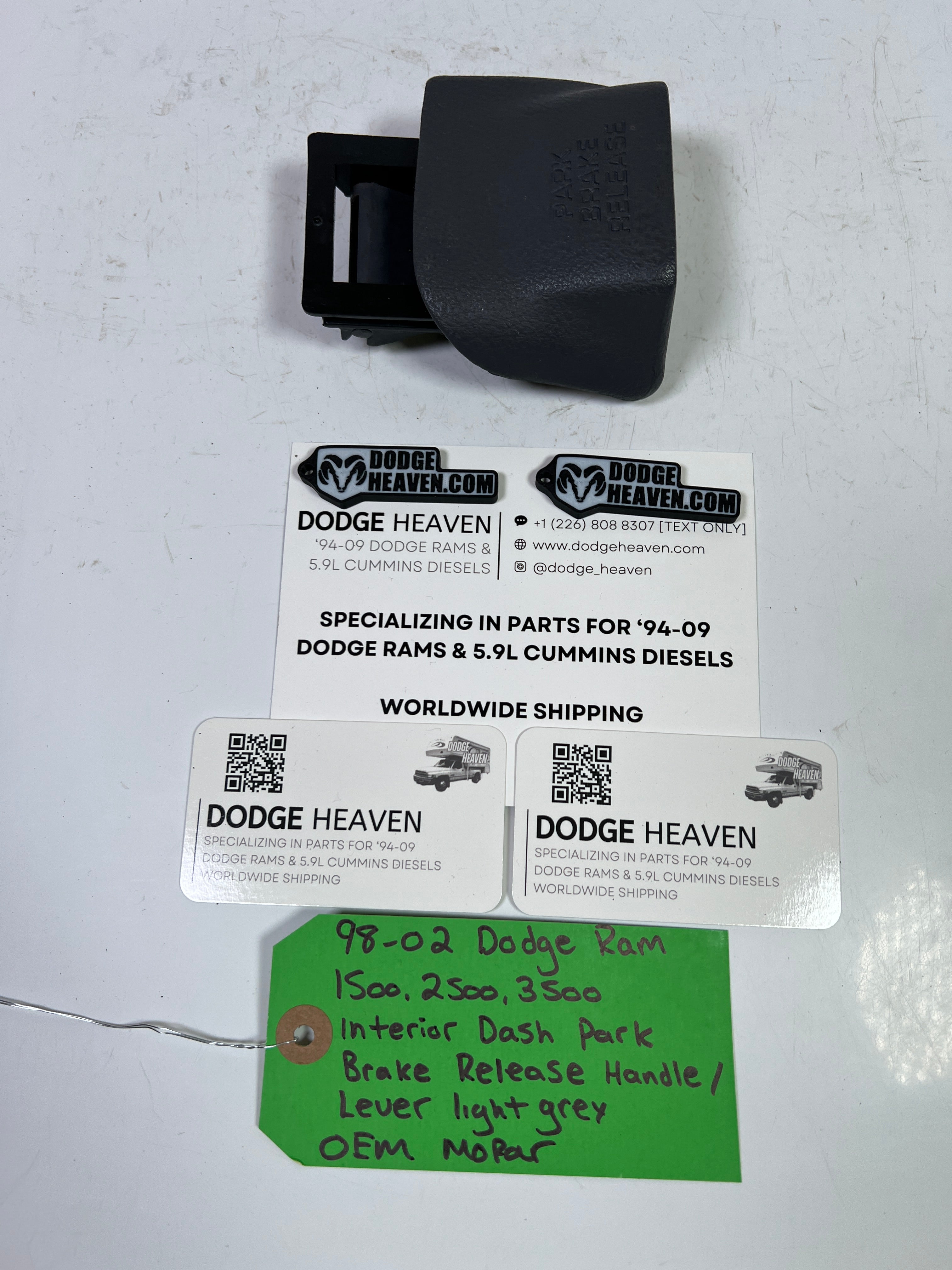 1998-2002 Dodge Ram 1500-3500 Parking Brake Release Handle Light Grey