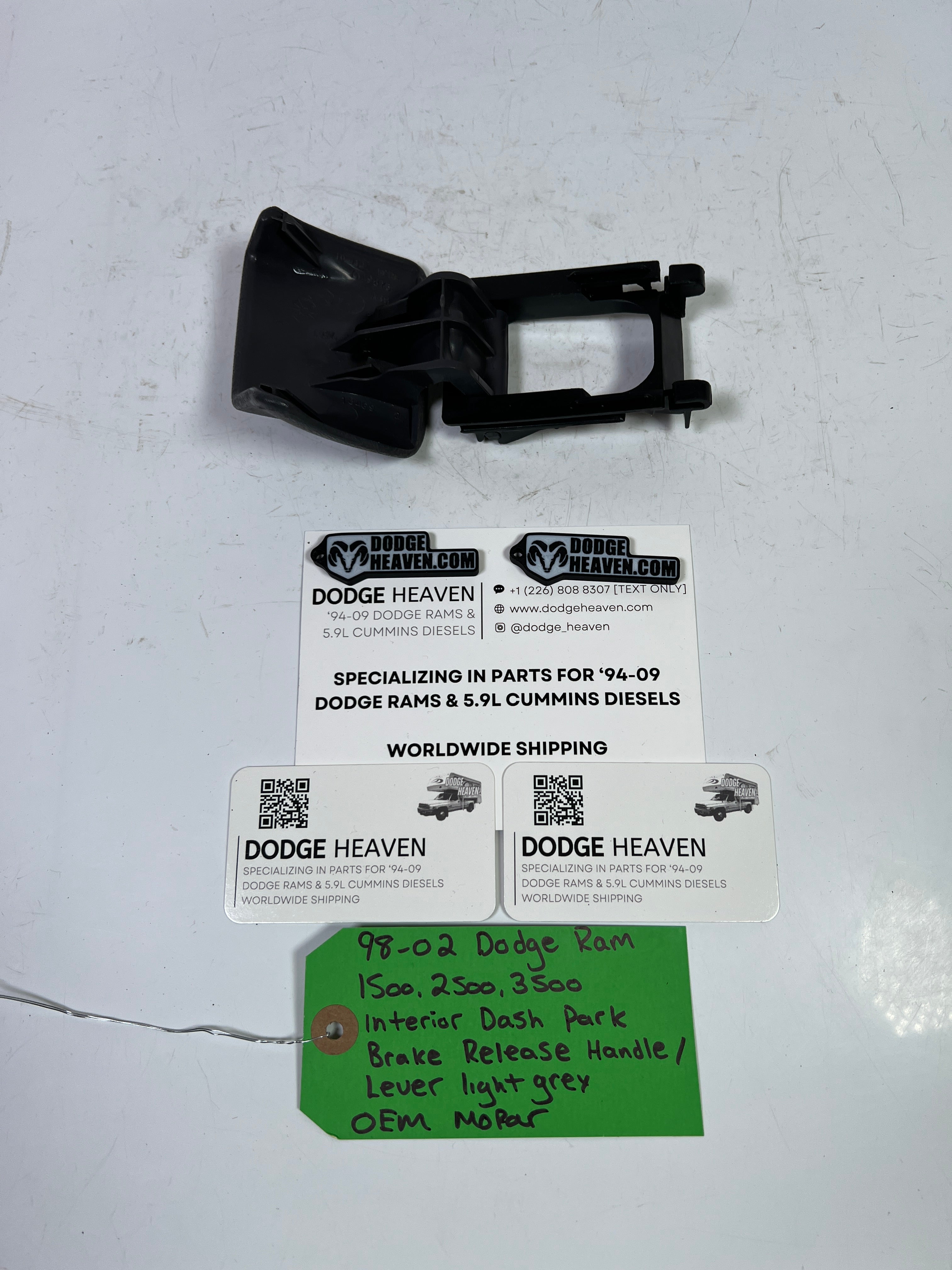 1998-2002 Dodge Ram 1500-3500 Parking Brake Release Handle Light Grey