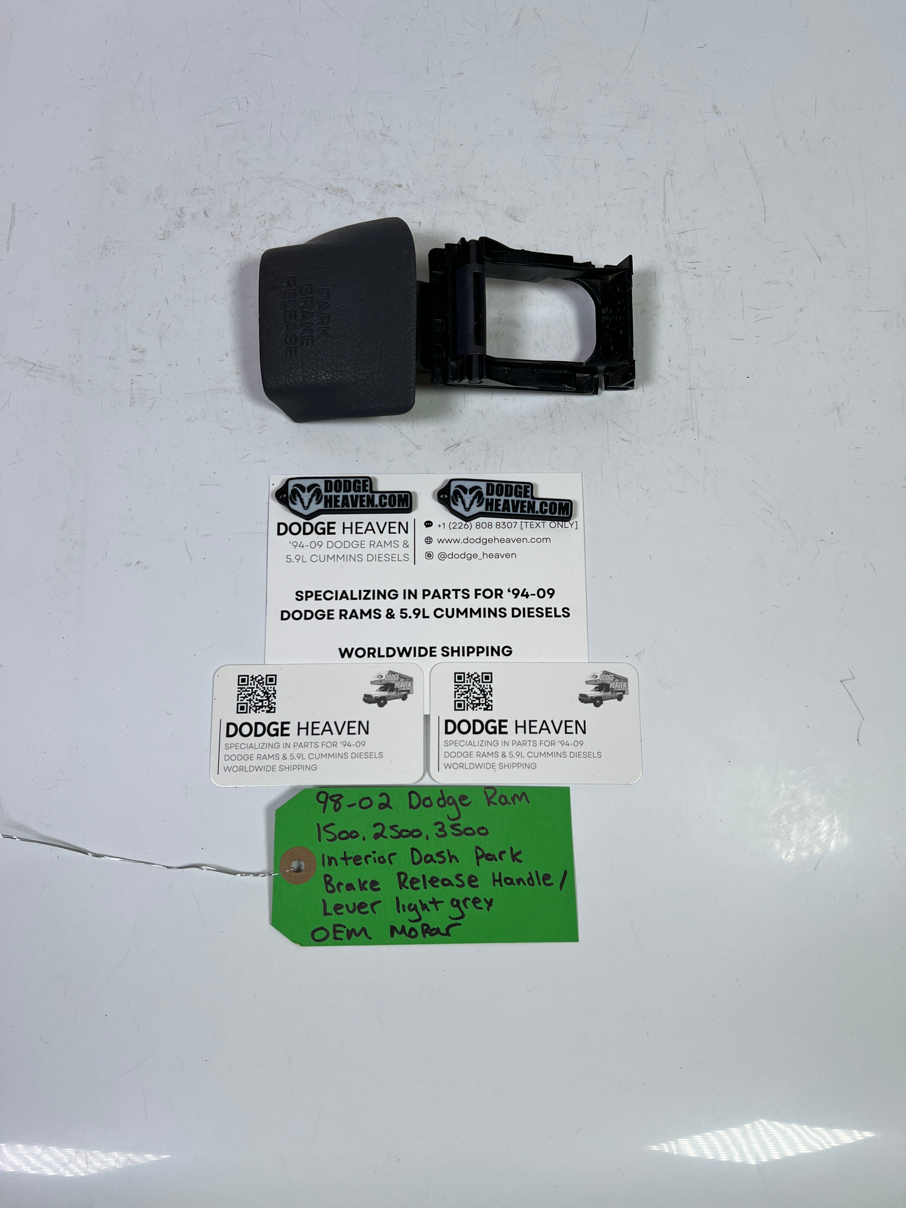 1998-2002 Dodge Ram 1500-3500 Parking Brake Release Handle Light Grey
