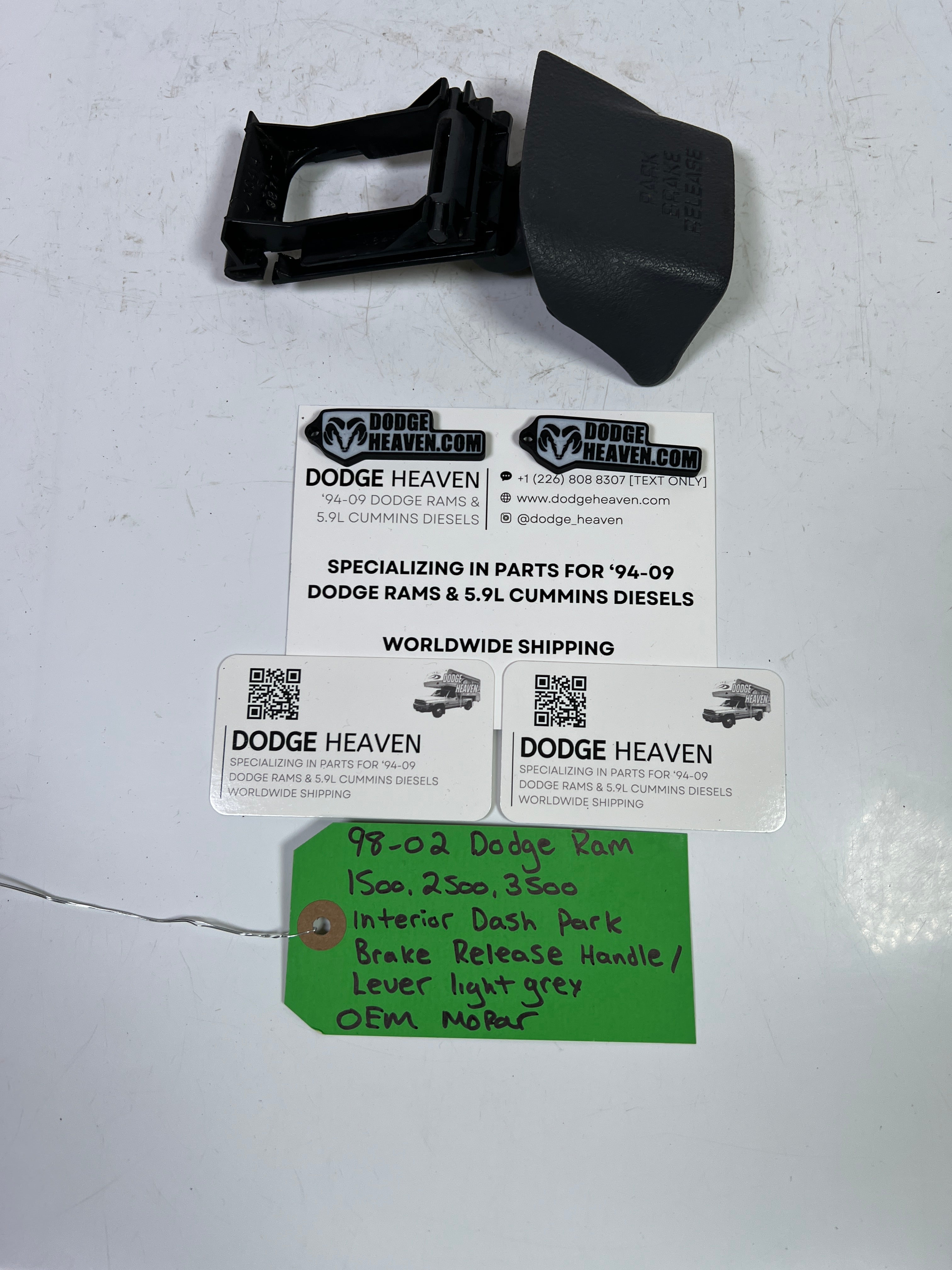1998-2002 Dodge Ram 1500-3500 Parking Brake Release Handle Light Grey