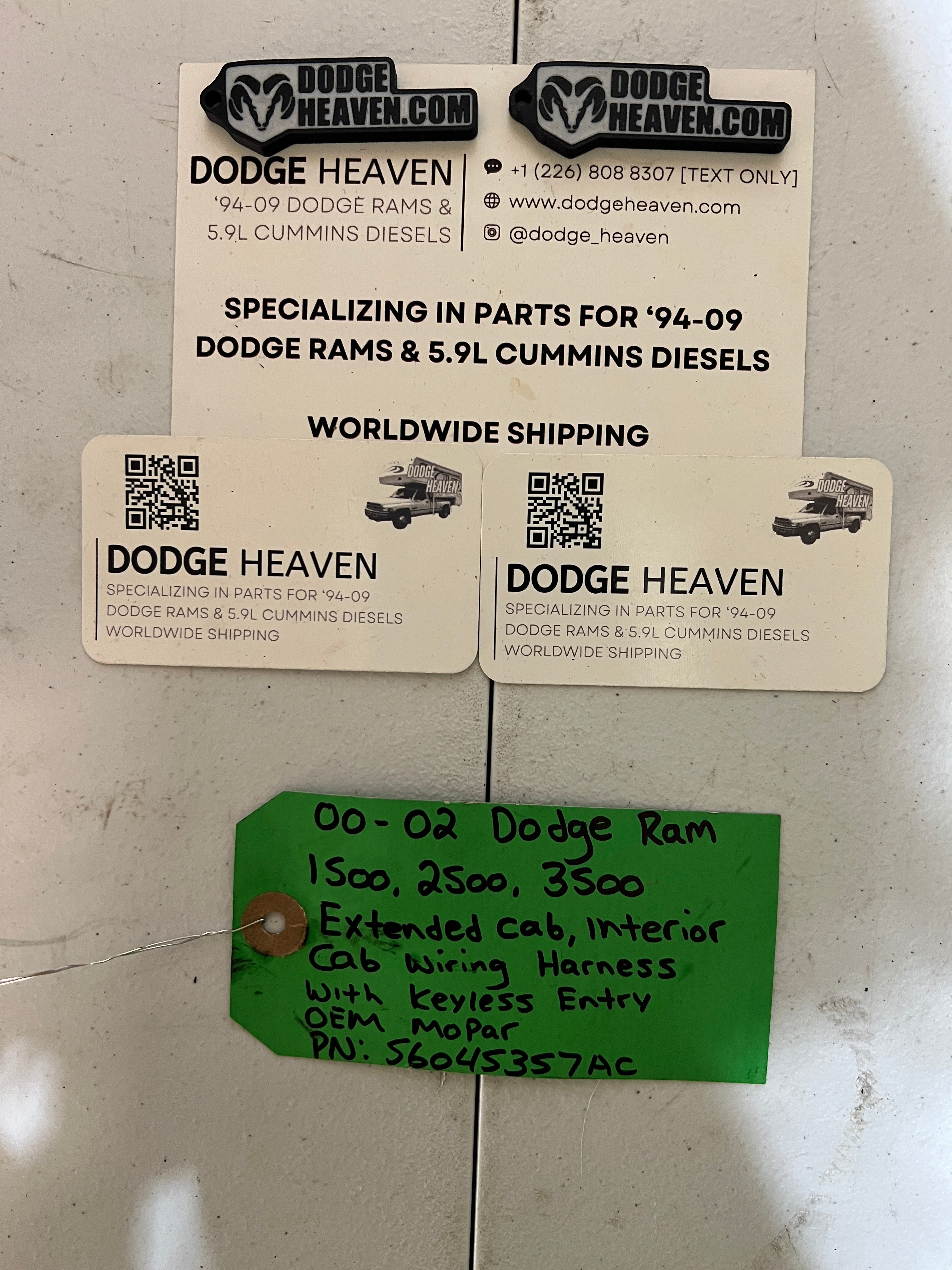 2000-2002 Dodge Ram 1500-3500 Extended Cab Interior Wiring Harness