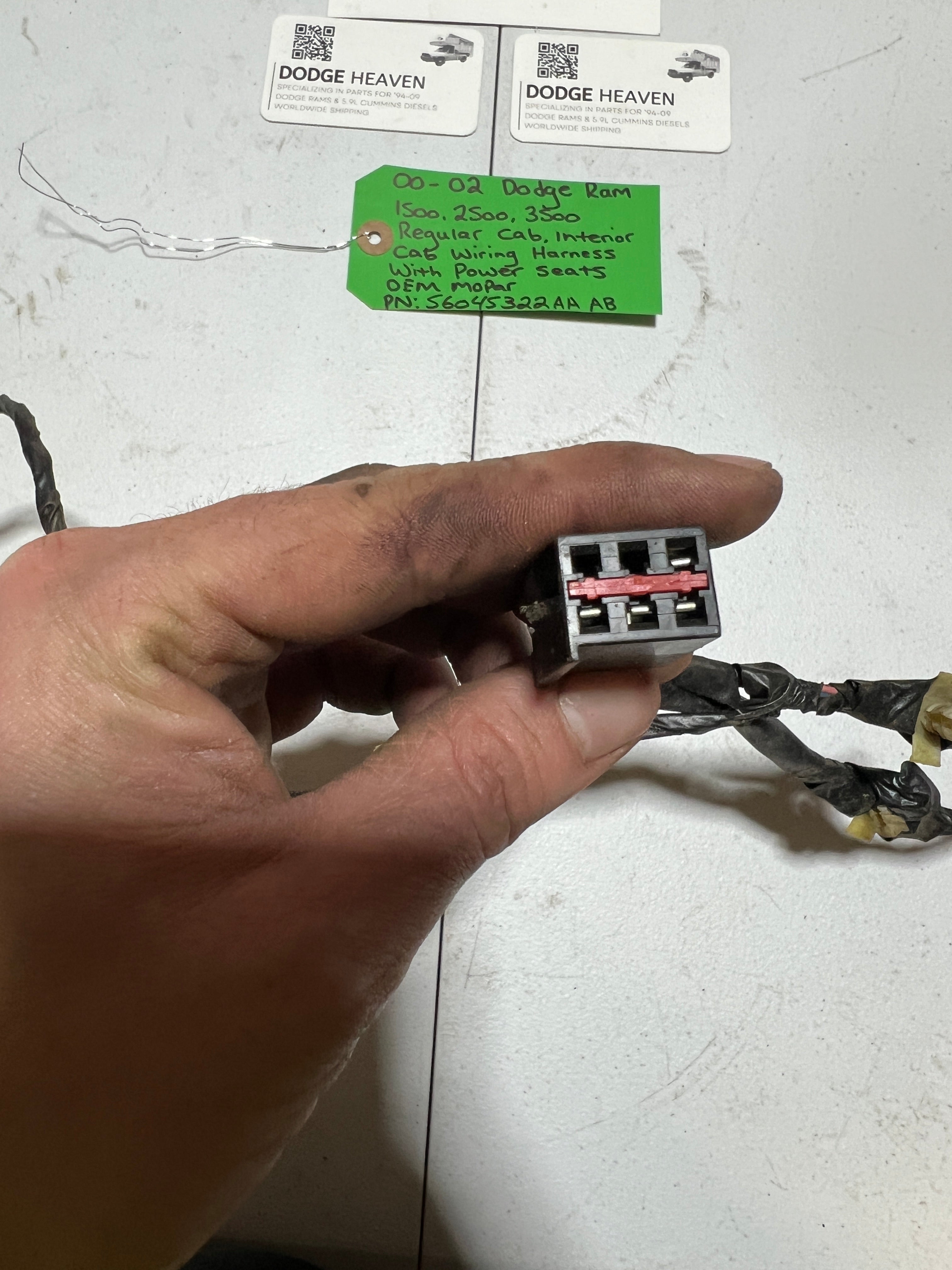 2000-2002 Dodge Ram 1500-3500 Regular Cab Interior Wiring Harness