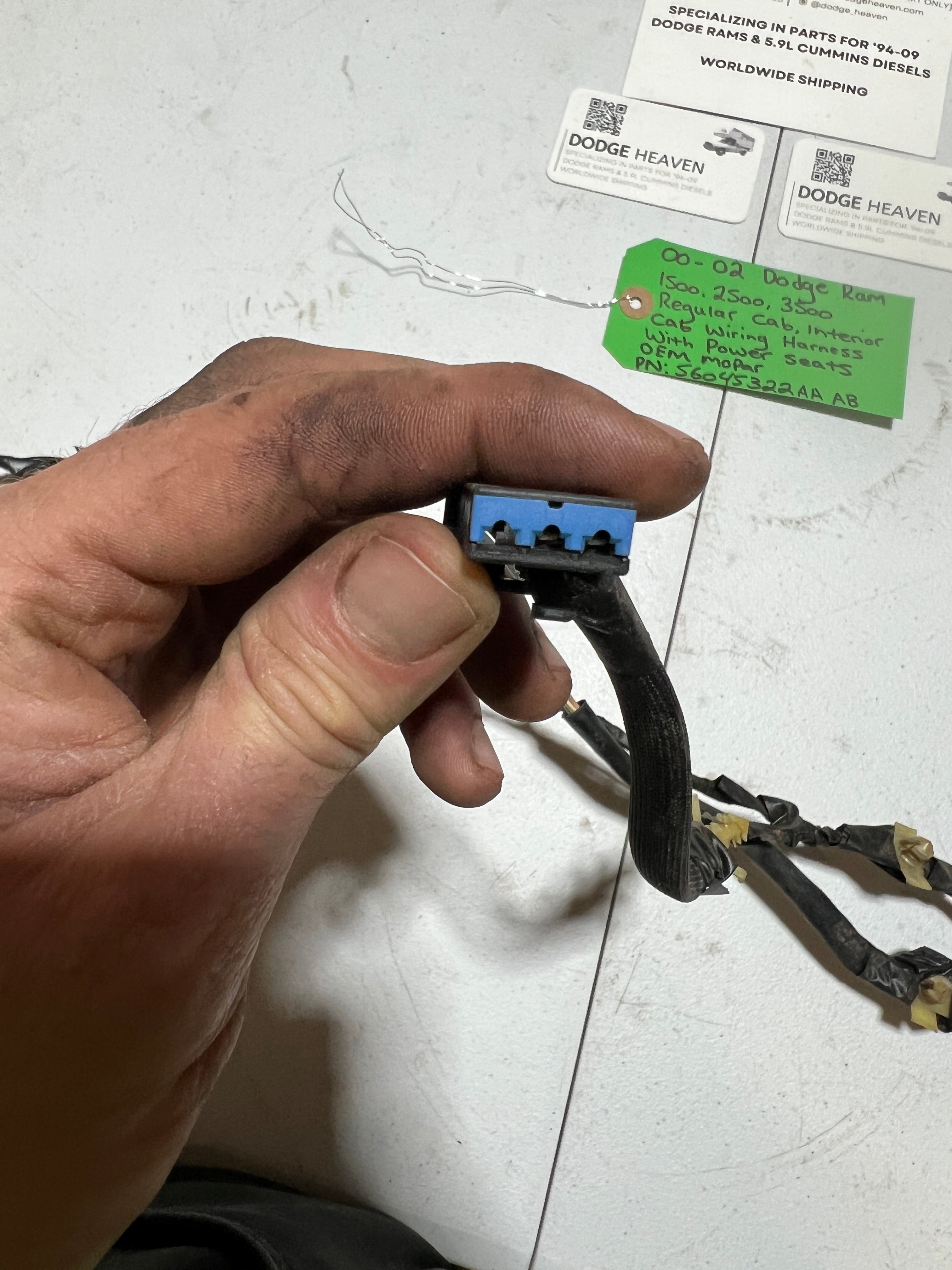 2000-2002 Dodge Ram 1500-3500 Regular Cab Interior Wiring Harness