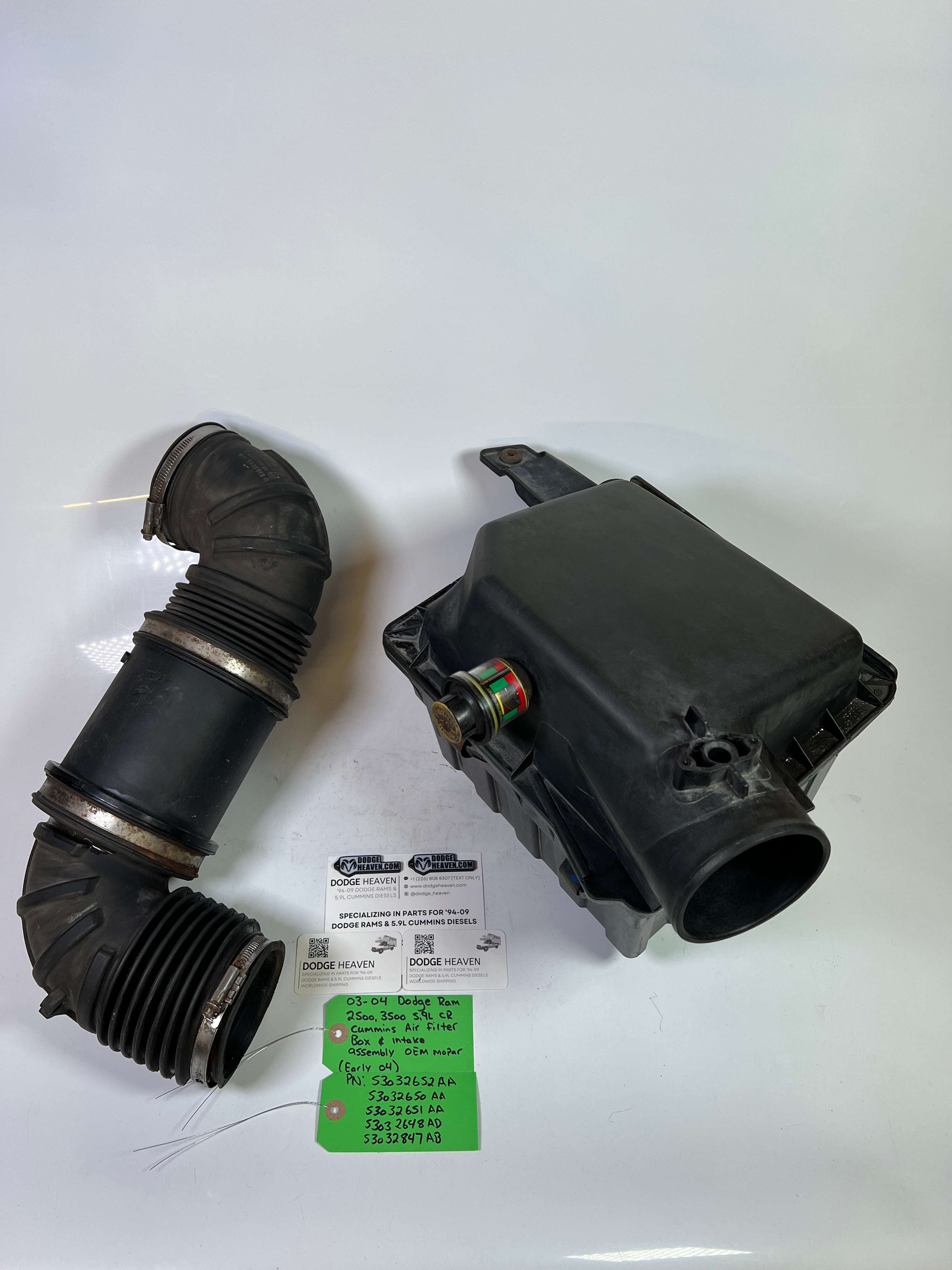 2003-2004 Dodge Ram 5.9L CR Cummins Air Filter Box & Intake Tube Assembly