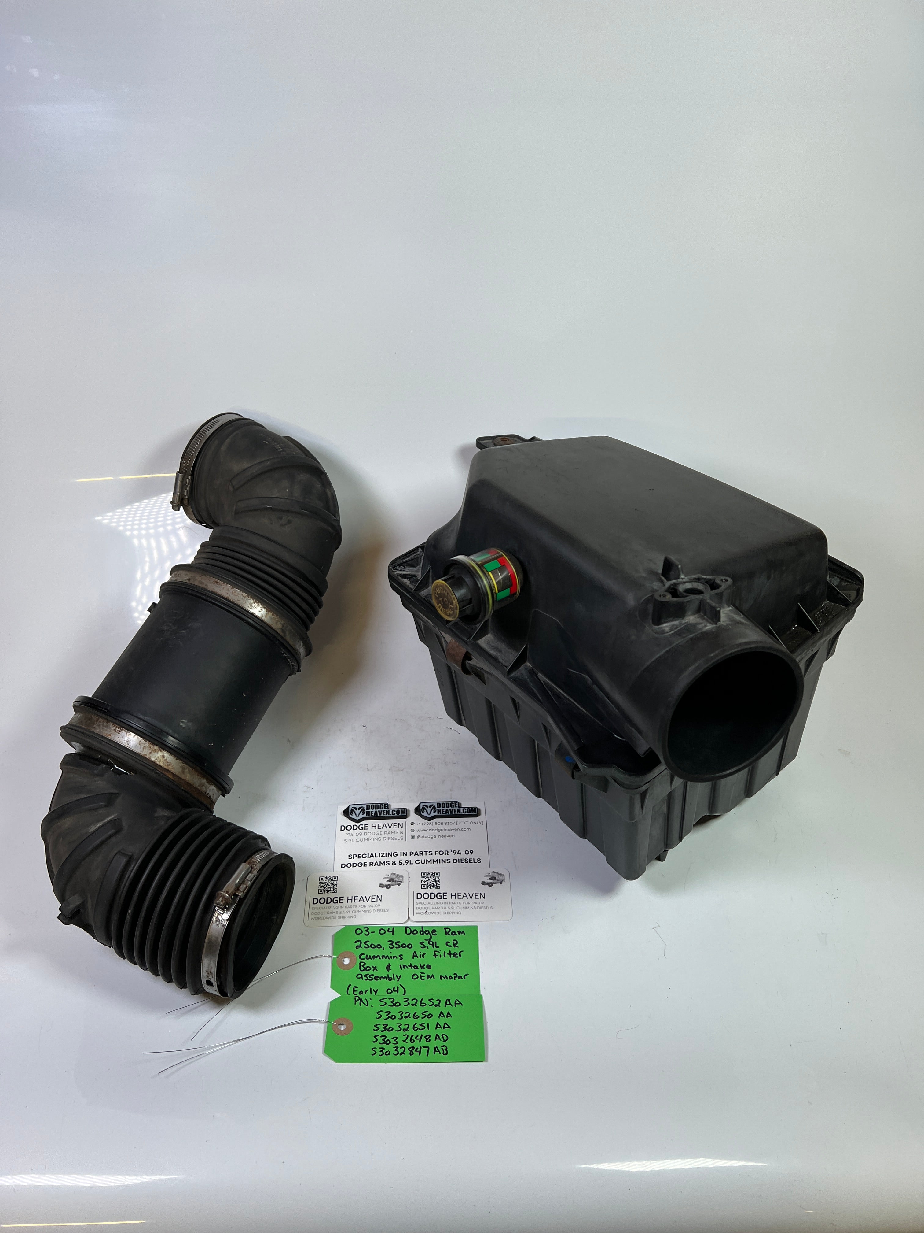 2003-2004 Dodge Ram 5.9L CR Cummins Air Filter Box & Intake Tube Assembly