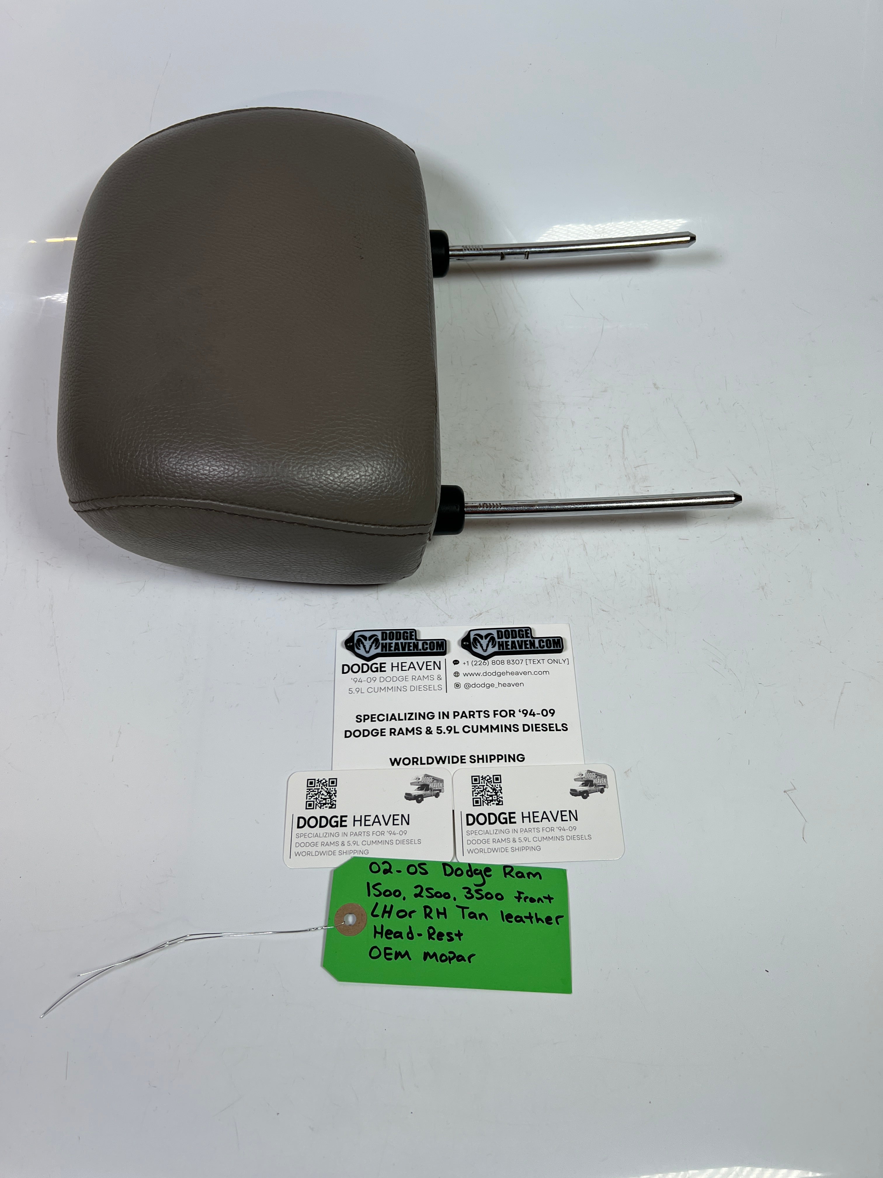 2002-2005 Dodge Ram 1500-3500 Tan Leather Head Rest Front LH or RH