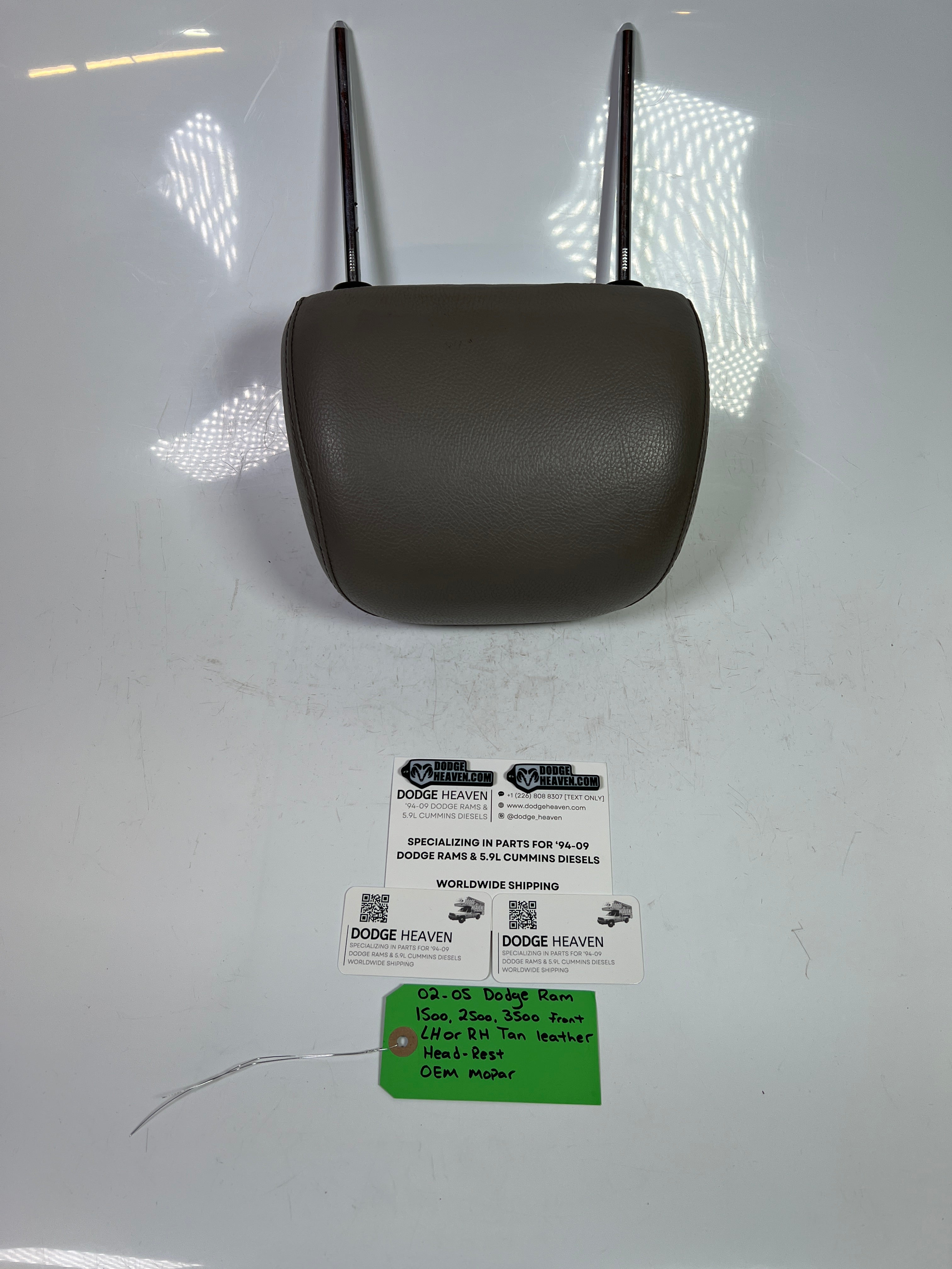 2002-2005 Dodge Ram 1500-3500 Tan Leather Head Rest Front LH or RH